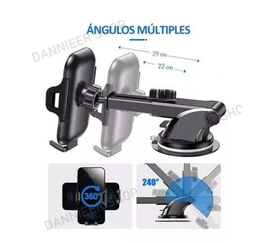 Foto 3 pulgar | Soporte Para Teléfono Para Coche Soporte Porta Celular 3en1