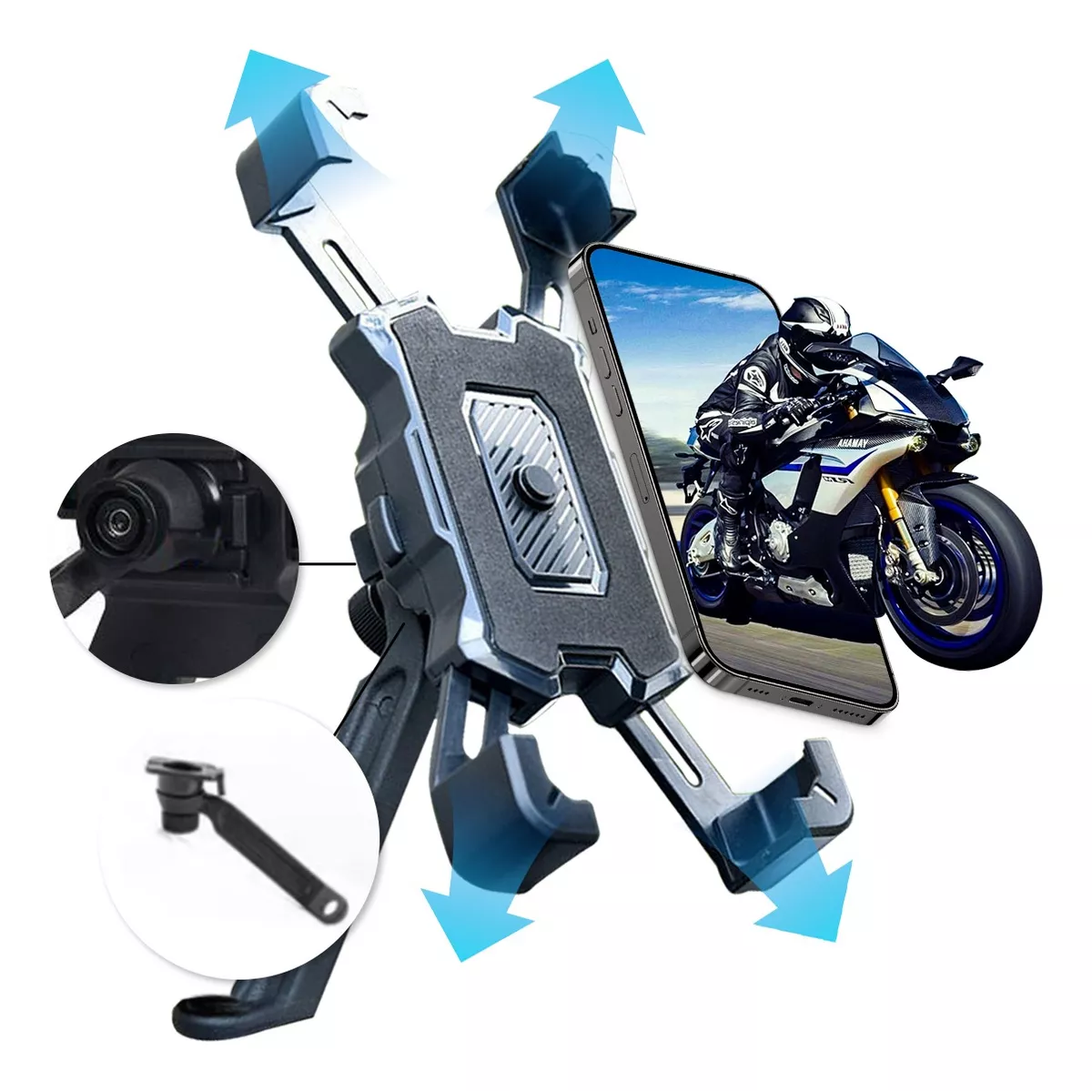 Foto 2 | Soporte De Celular Moto/bicicleta 360° Base Celular Moto Eo Safe Imports Esi-13607 Negro