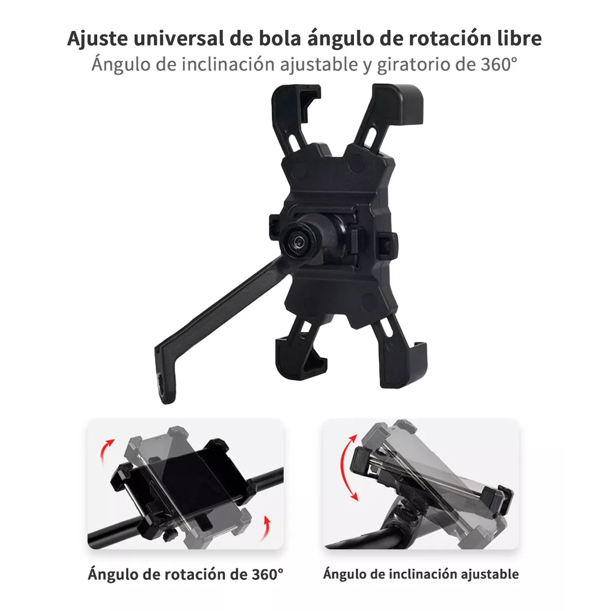 Foto 5 pulgar | Soporte De Celular Moto/bicicleta 360° Base Celular Moto Eo Safe Imports Esi-13607 Negro