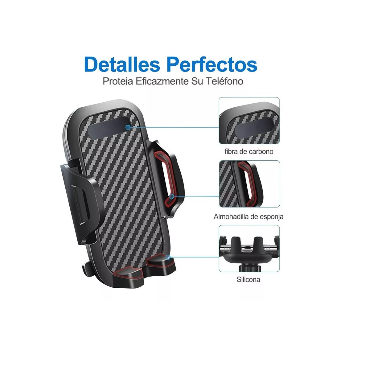 Foto 4 | Soporte Para Teléfono Para Coche,soporte Porta Celular 3en1 Eo Safe Imports Esi-13605 Negro