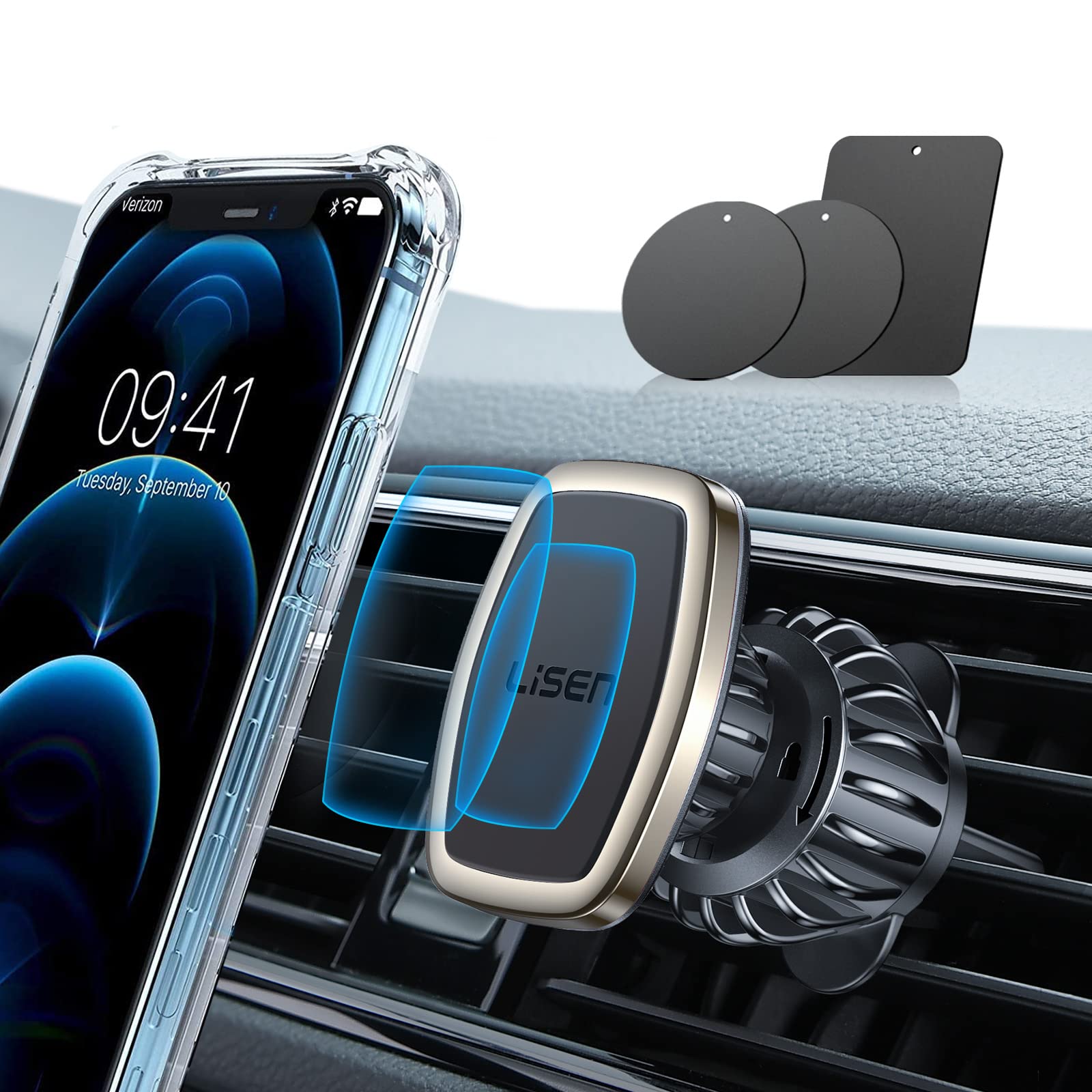 Soporte Magnético Para Teléfono De Coche Lisen, 6 Imanes Fuertes - Venta Internacional.