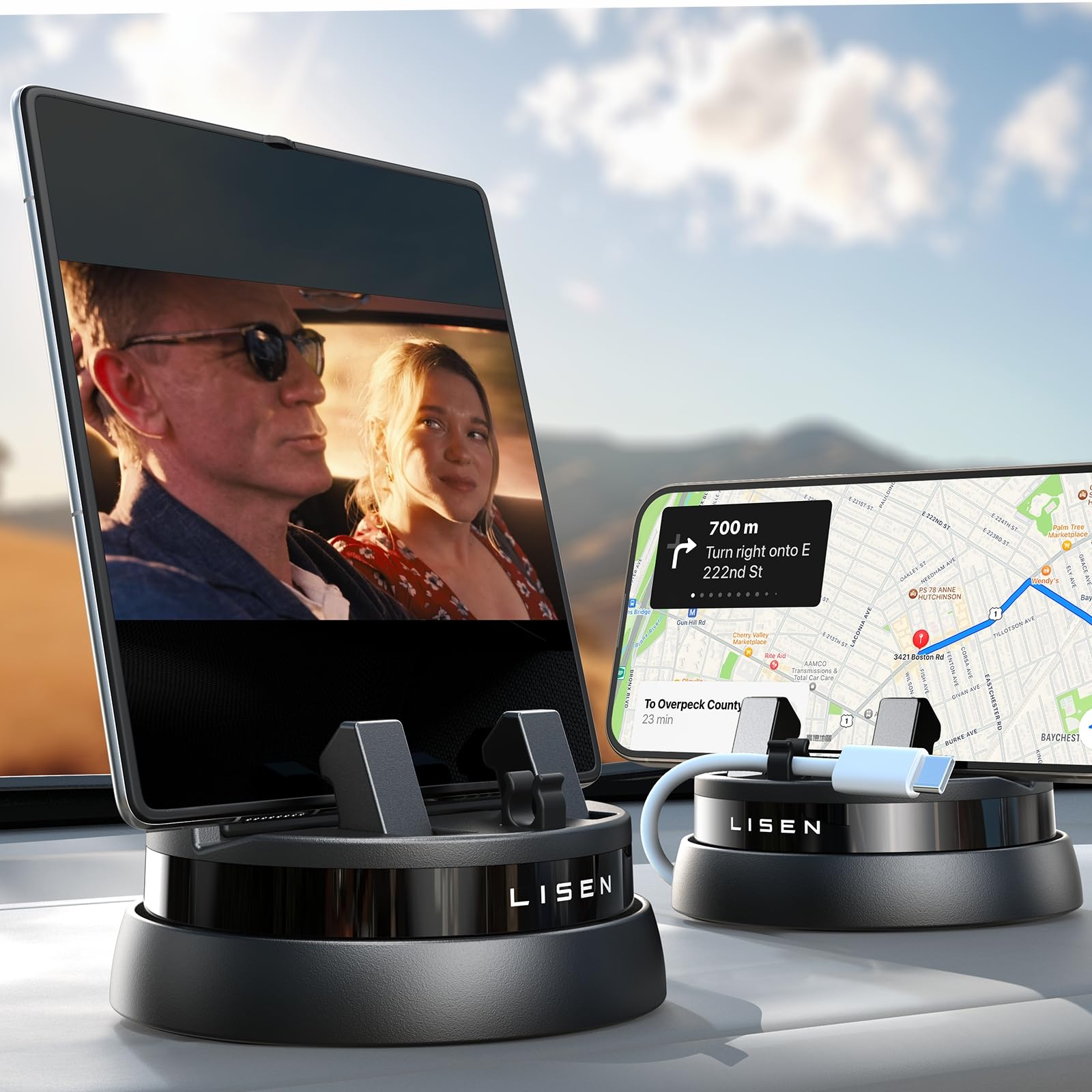 Soporte Para Teléfono De Coche Lisen, Tablero Giratorio 360° Para Iphone/samsung - Venta Internacional. $442
