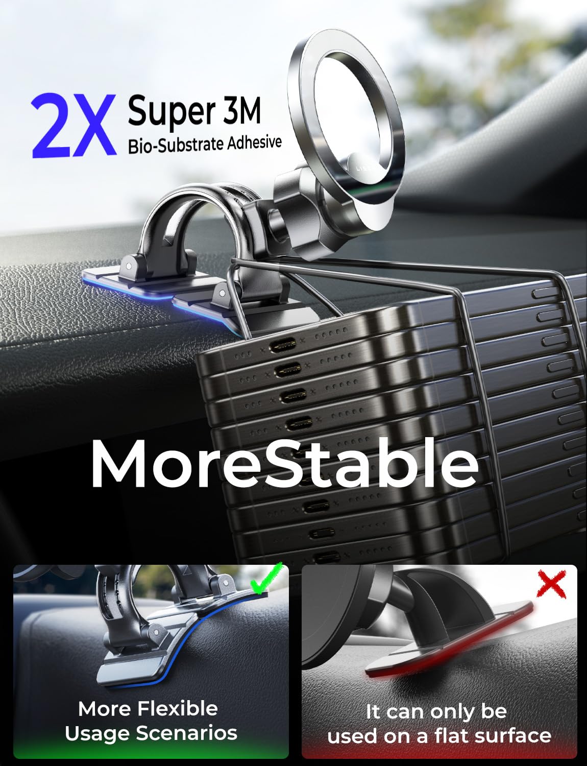 Foto 5 pulgar | Soporte Magnético Para Teléfono Con Ventilación Lisen Para Coche Iphone Samsung - Venta Internacional.