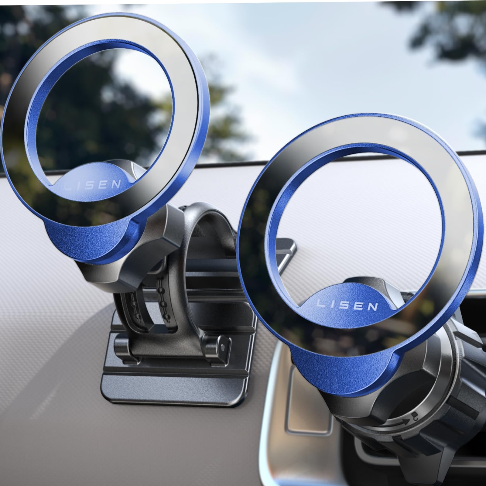 Soporte De Coche Lisen Para Iphone 15 Azul Con Rotación De 360° Magsafe - Venta Internacional. $539
