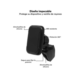 Foto 3 | Soporte Porta Celular Auto Universal Ventila Magnetico Eo Safe Imports Esi-15522 Negro