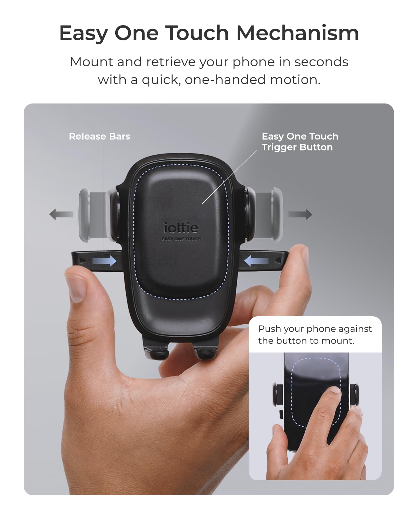 Foto 2 | Soporte De Coche Iottie Easy One Touch 6 Para Iphone Samsung - Venta Internacional.