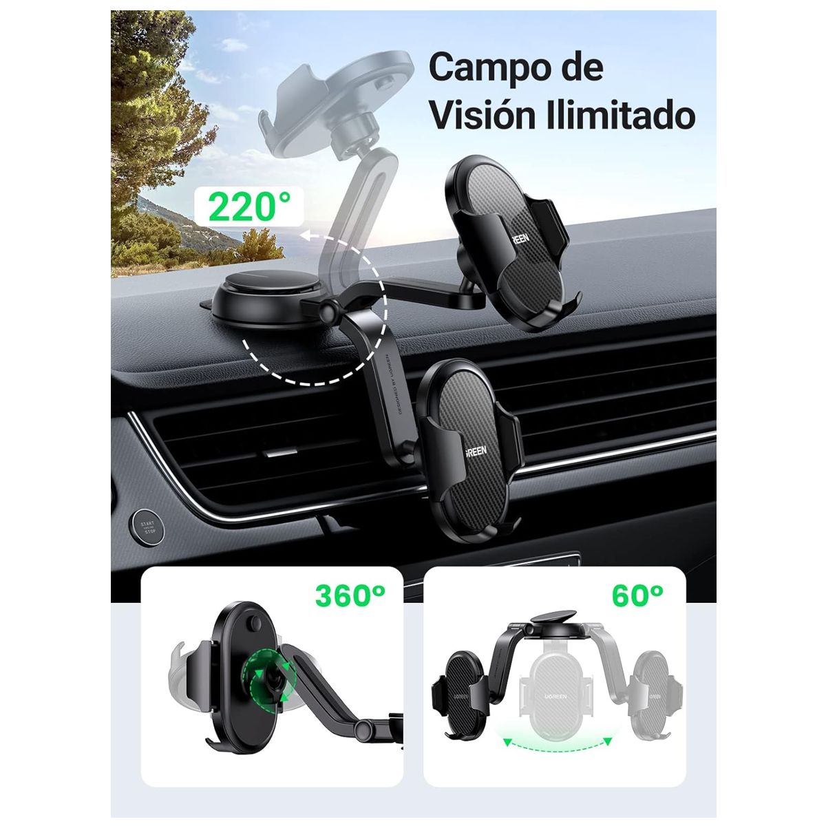 Foto 6 | Ugreen Soporte Para Teléfono Con Ventosa Tipo Cascada