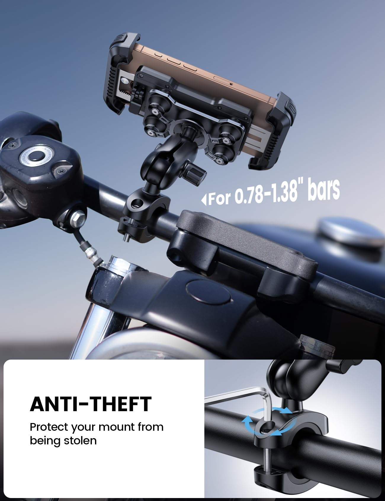 Foto 5 pulgar | Soporte De Teléfono Para Moto Lamicall Para Iphone 16/15/14/13 - Venta Internacional.