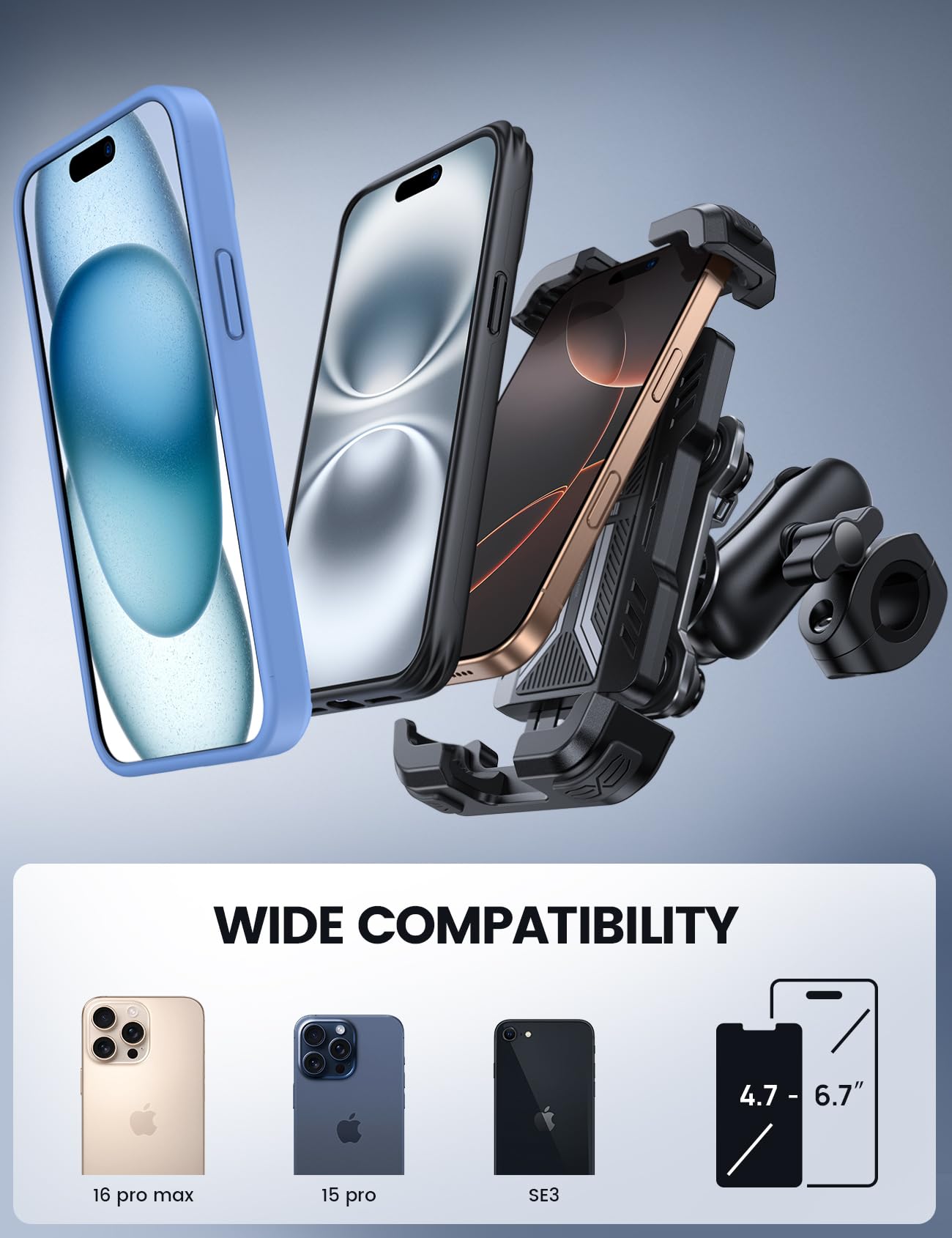 Foto 6 pulgar | Soporte De Teléfono Para Moto Lamicall Para Iphone 16/15/14/13 - Venta Internacional.