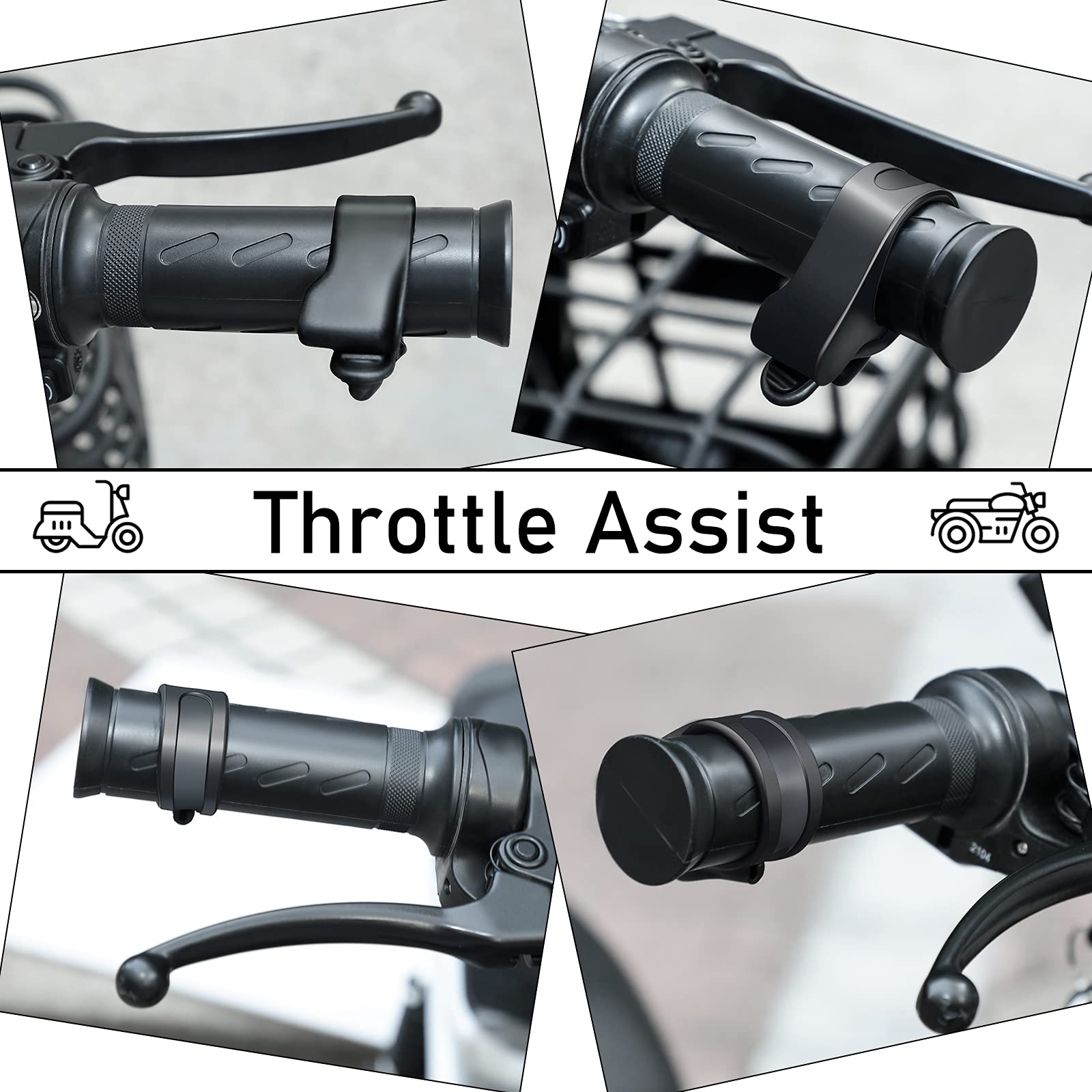 Foto 4 pulgar | Soporte De Acelerador Para Motocicleta Cruise Control Assist, 4 Unidades, Negro - Venta Internacional.