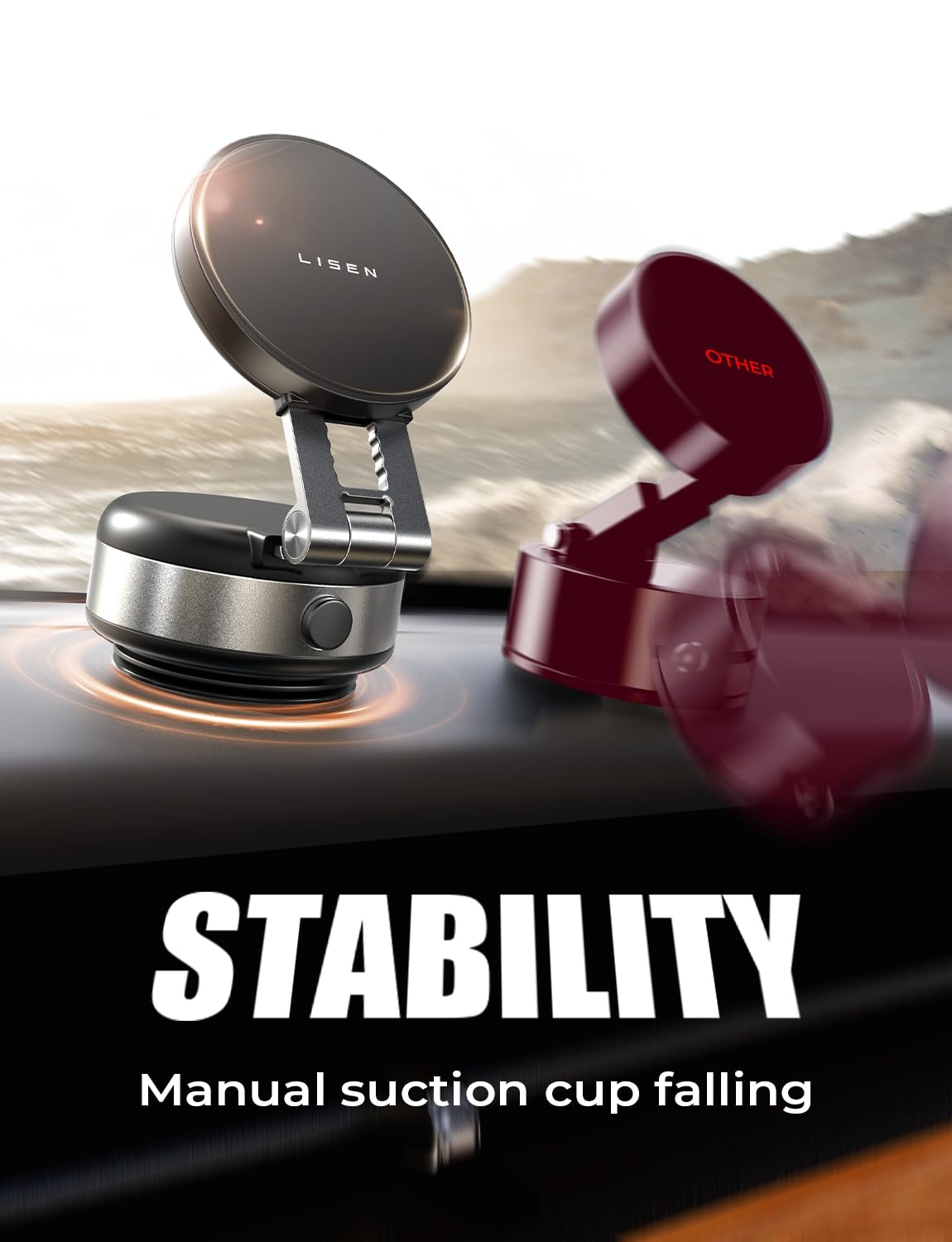Foto 5 pulgar | Soporte De Teléfono De Coche Lisen Con Succión Magnética Al Vacío Para Iphone - Venta Internacional.