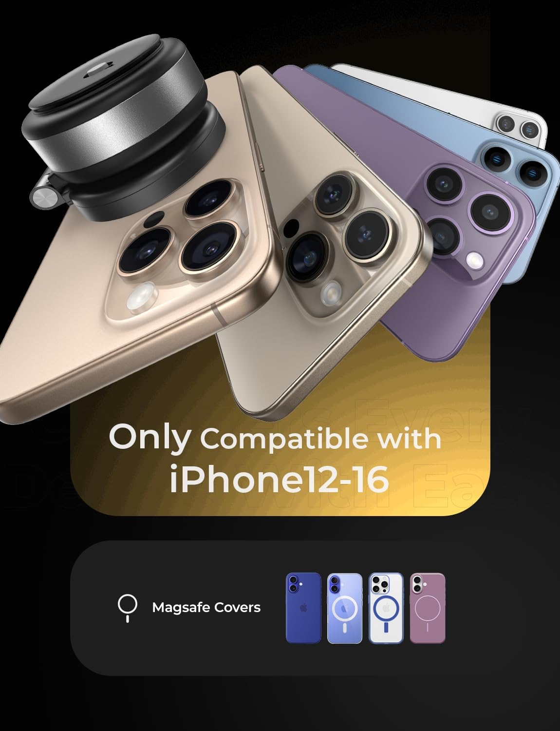 Foto 7 pulgar | Soporte De Teléfono De Coche Lisen Con Succión Magnética Al Vacío Para Iphone - Venta Internacional.