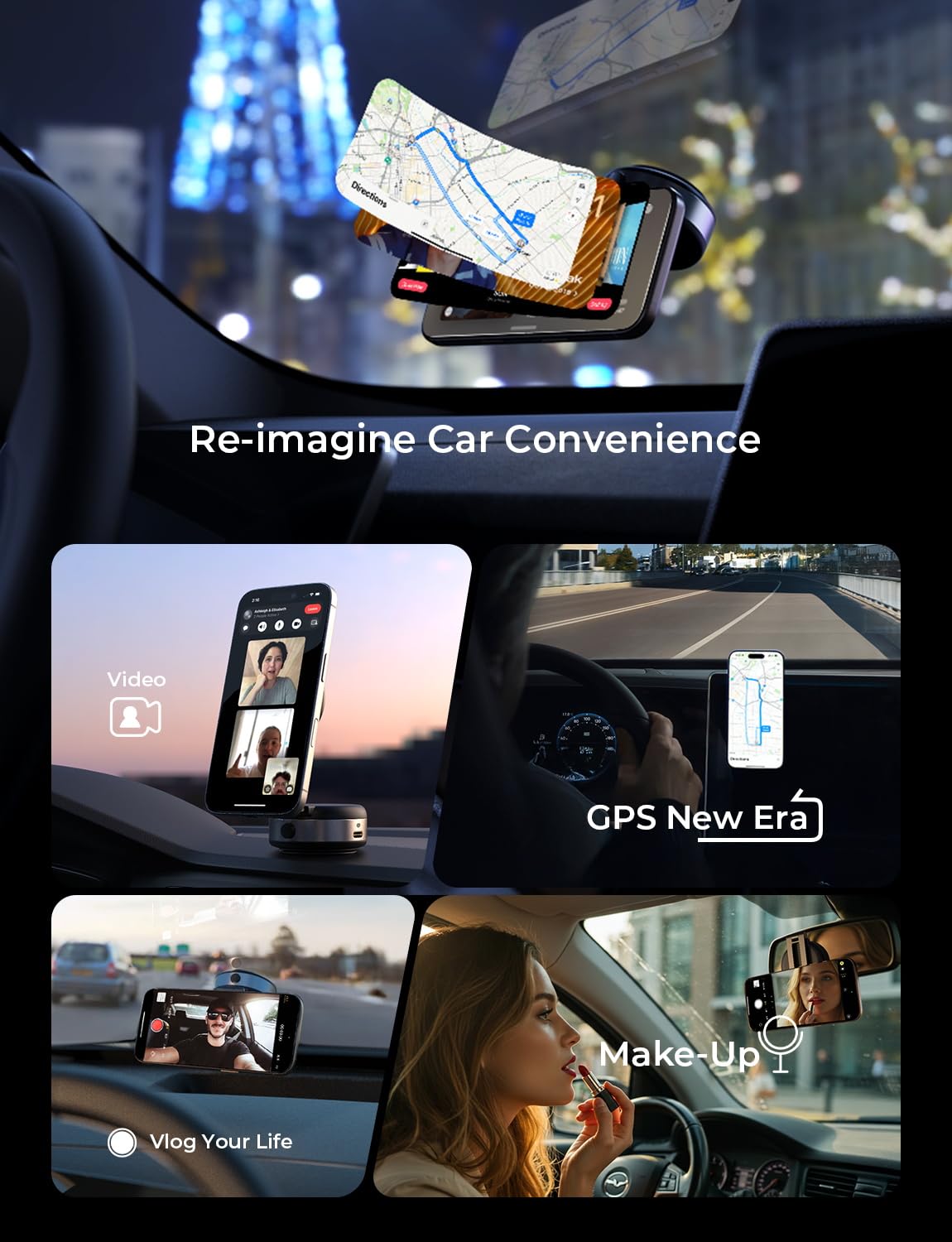 Foto 8 pulgar | Soporte De Teléfono De Coche Lisen Con Succión Magnética Al Vacío Para Iphone - Venta Internacional.