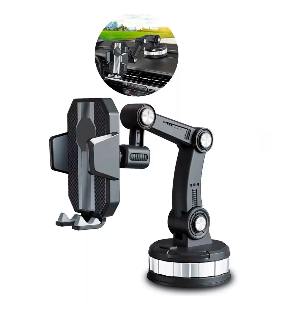 Foto 2 pulgar | Soporte Grande De Celular Para Coche Auto 360 Grados Ventosa