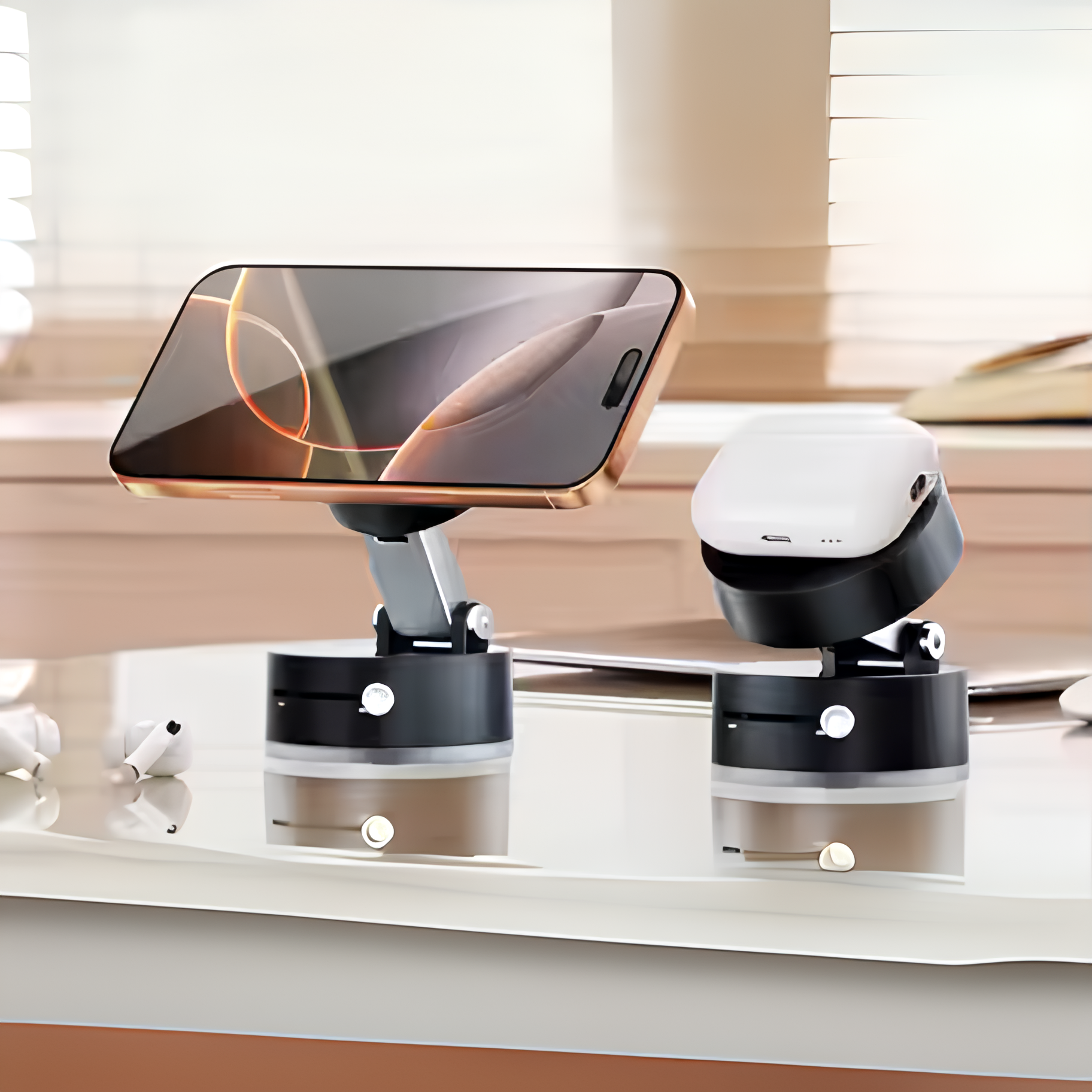 Foto 5 | Soporte Magnético Para Celular, Base Con Ventosa Al Vacío, Multiescena Auto/oficina/viajes, Negro