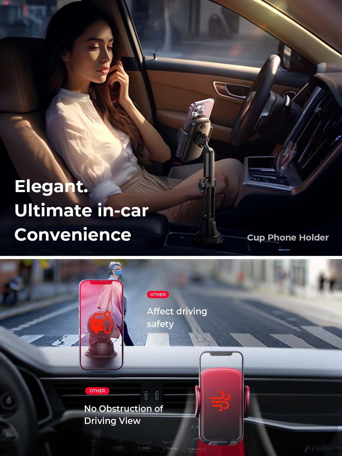 Foto 5 | Soporte Para Teléfono Celular Con Portavasos Para Automóvil Modelo Lisen 2025 - Venta Internacional.