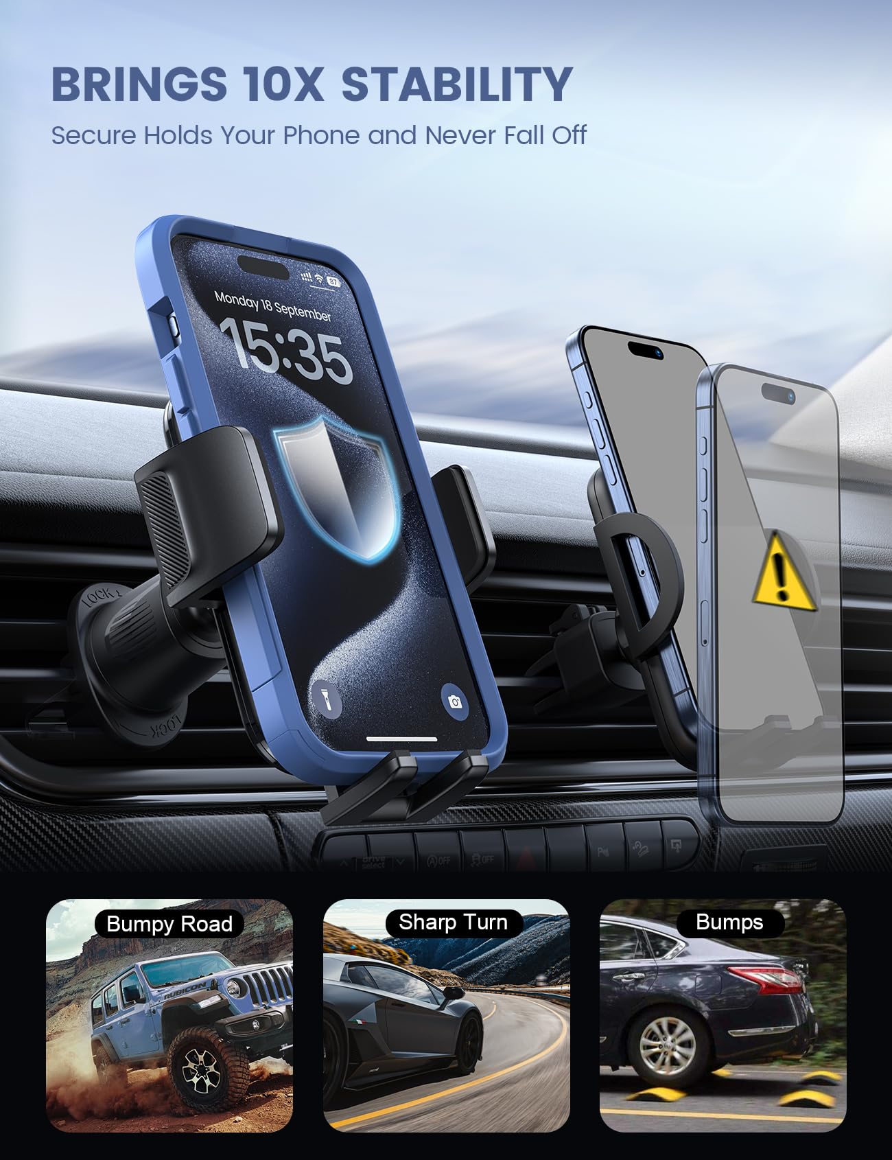 Foto 5 pulgar | Soporte Para Teléfono De Coche Lamicall 2025 Con Abrazadera Más Ancha Para Iphone - Venta Internacional.