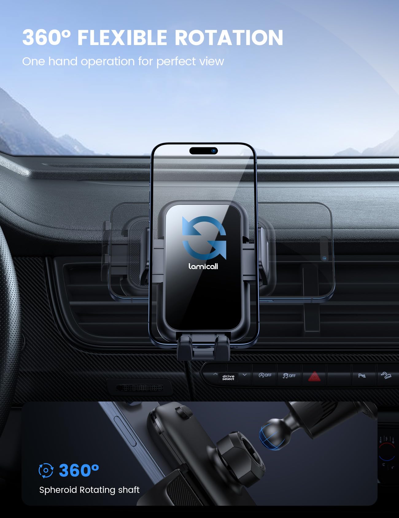 Foto 7 pulgar | Soporte Para Teléfono De Coche Lamicall 2025 Con Abrazadera Más Ancha Para Iphone - Venta Internacional.