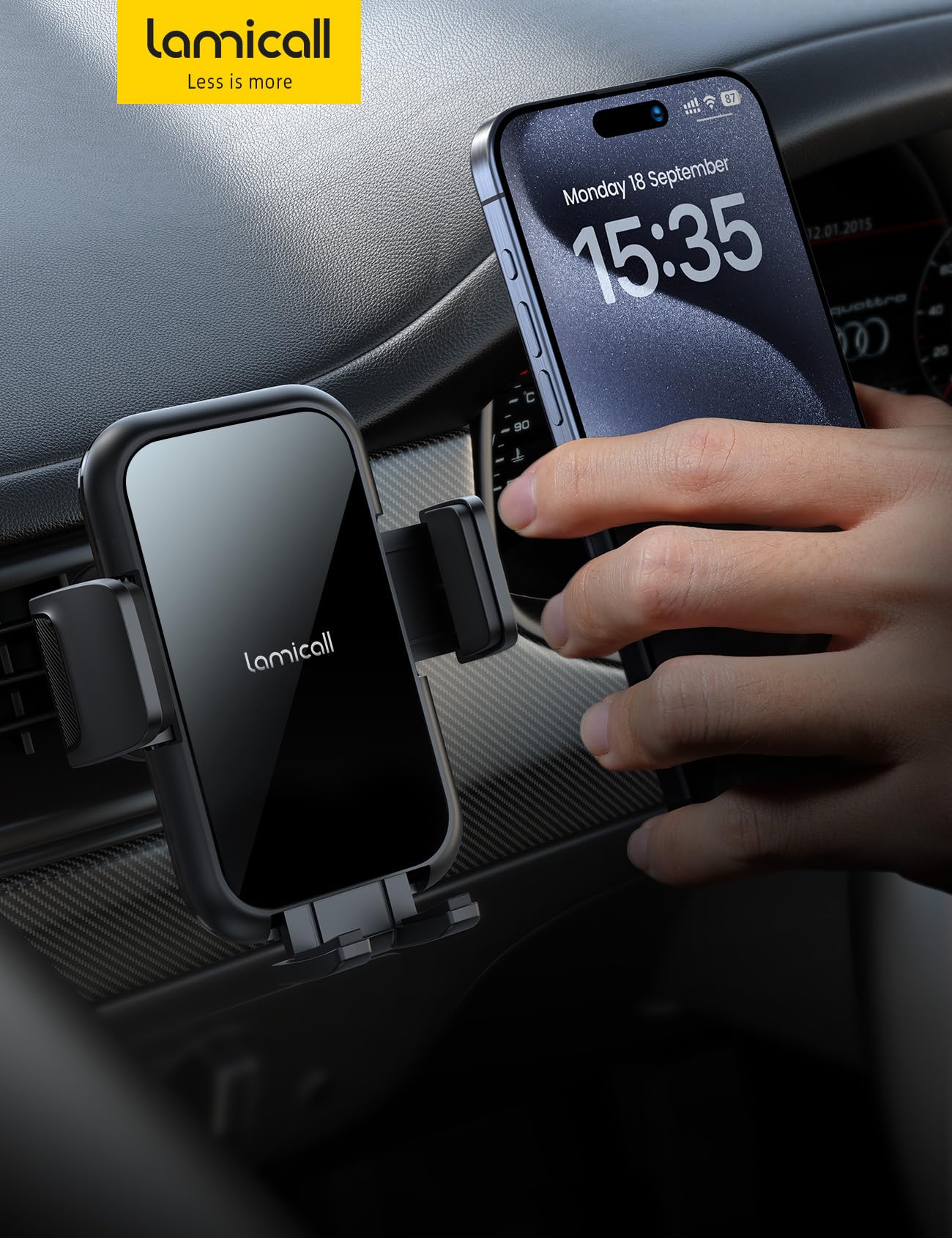 Foto 7 | Soporte Para Teléfono De Coche Lamicall 2025 Con Abrazadera Más Ancha Para Iphone - Venta Internacional.