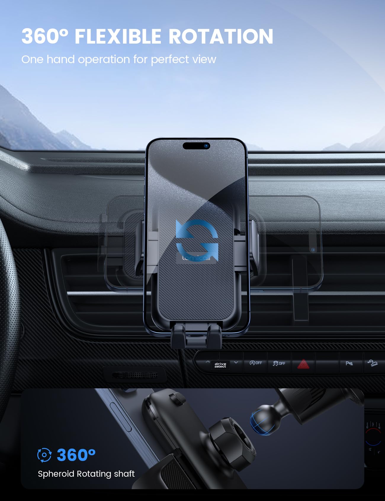 Foto 7 pulgar | Soporte Para Teléfono De Coche Lamicall 2025 Con Abrazadera Más Ancha, Ventilación, Gris Oscuro - Venta Internacional.