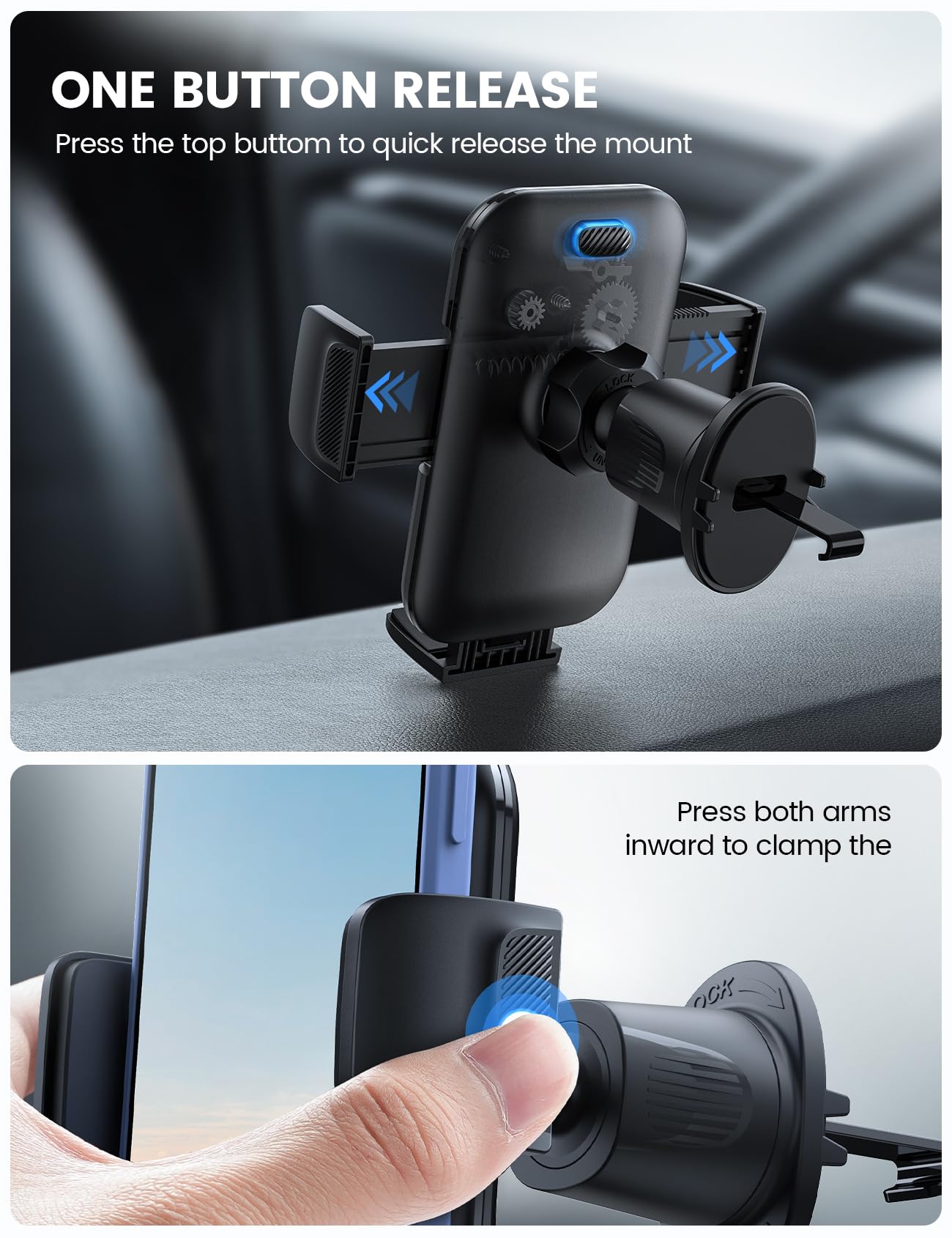 Foto 8 pulgar | Soporte Para Teléfono De Coche Lamicall 2025 Con Abrazadera Más Ancha, Ventilación, Gris Oscuro - Venta Internacional.