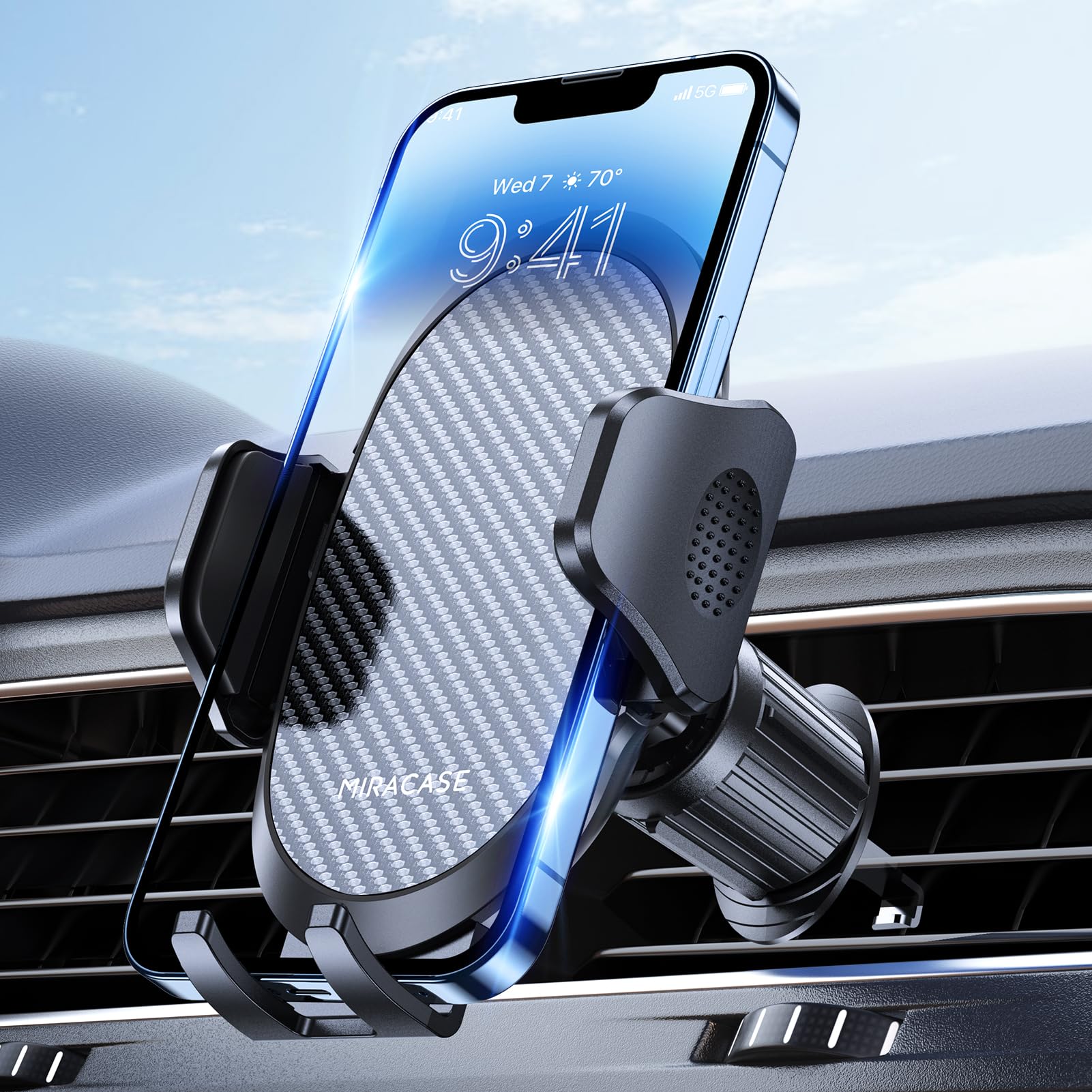 Soporte Para Teléfono De Coche Miracase Con Clip De Metal Negro Oscuro - Venta Internacional.