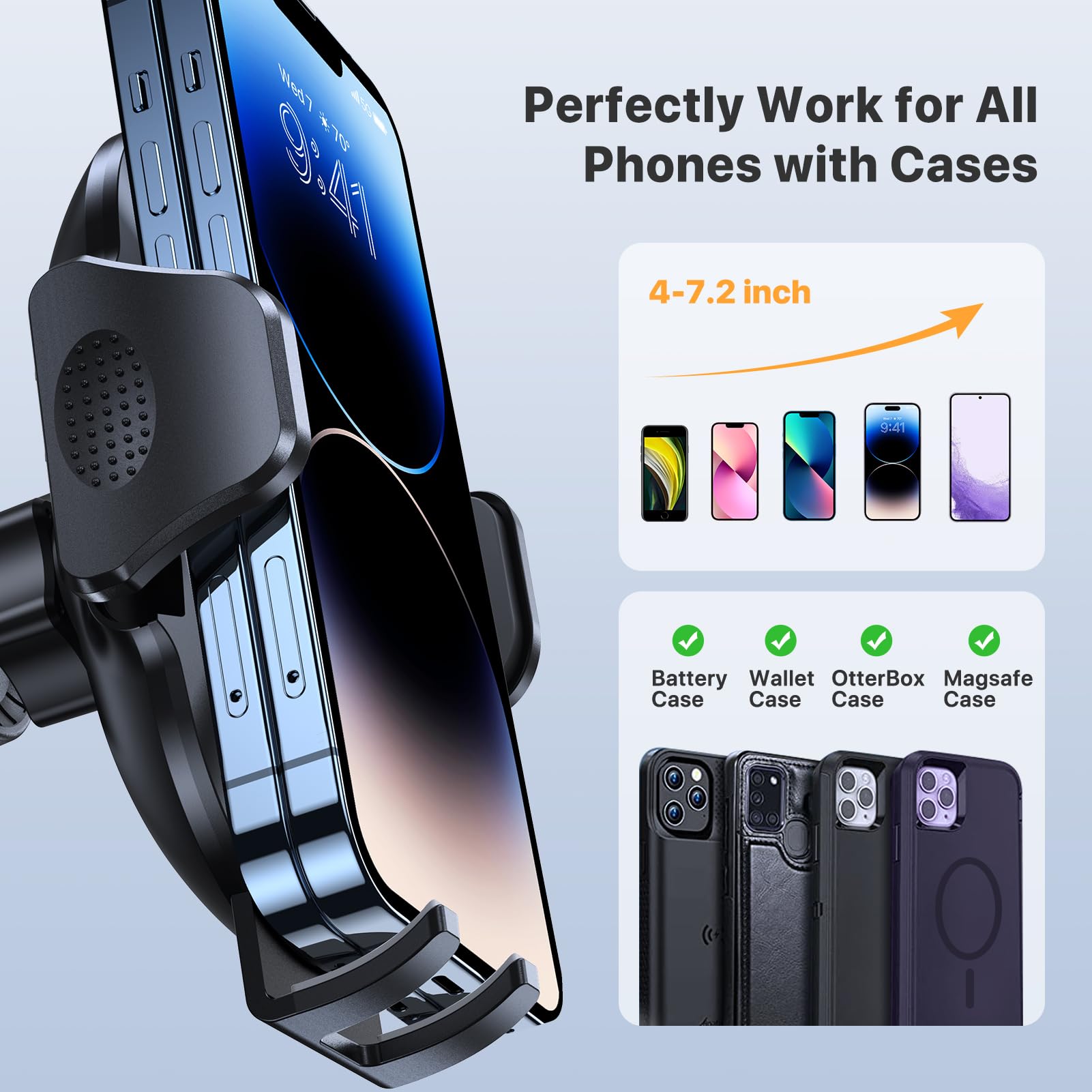 Foto 6 | Soporte Para Teléfono De Coche Miracase Con Clip De Metal Negro Oscuro - Venta Internacional.