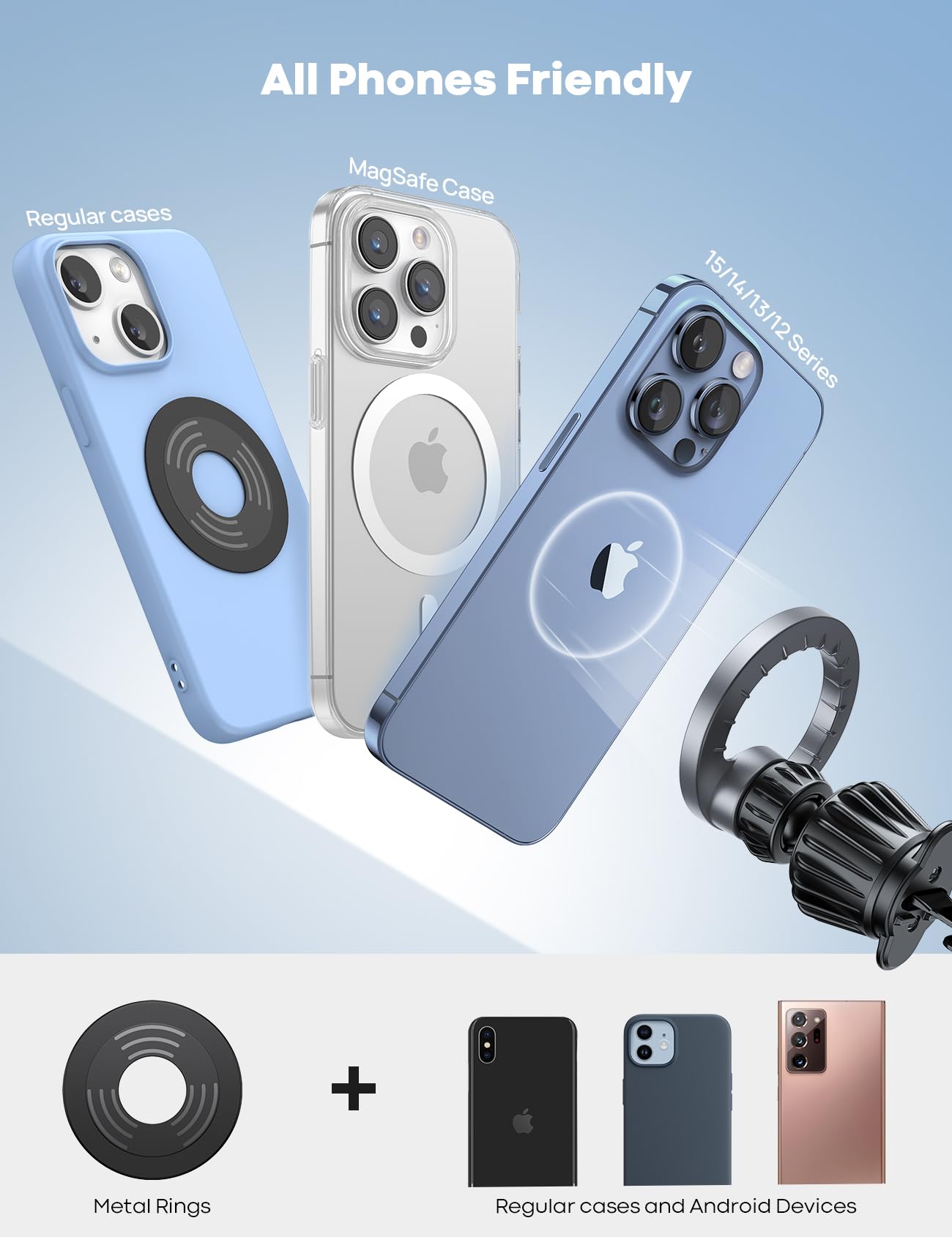 Foto 4 pulgar | Soporte Para Coche Lamicall Compatible Con Magsafe Con 20 Superimanes Para Iphone - Venta Internacional.