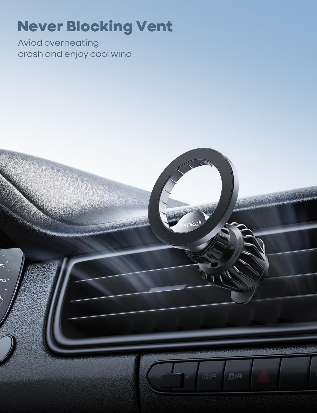 Foto 7 pulgar | Soporte Para Coche Lamicall Compatible Con Magsafe Con 20 Superimanes Para Iphone - Venta Internacional.