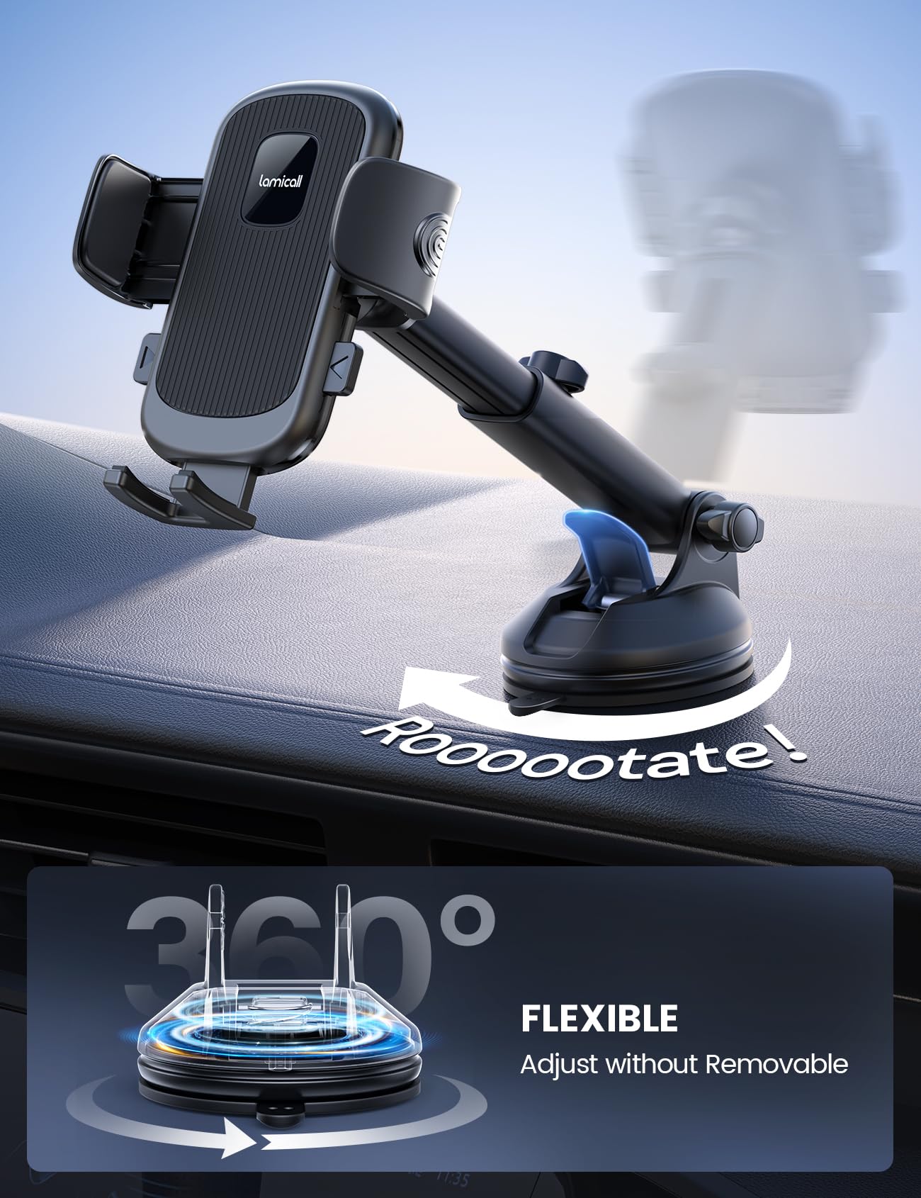 Foto 5 pulgar | Soporte Para Teléfono De Coche Lamicall 3 En 1 Para Iphone 16 Y Más - Venta Internacional.
