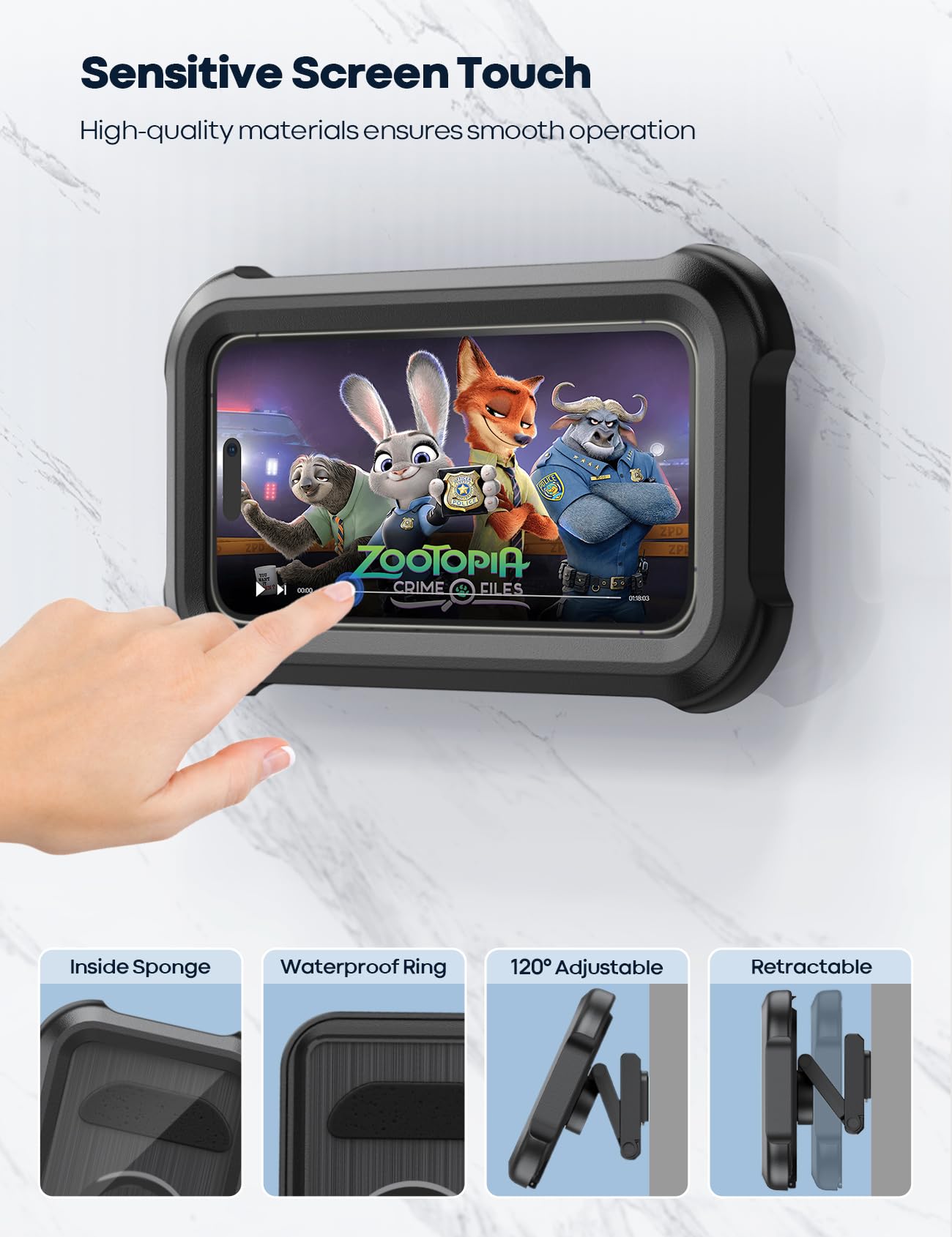 Foto 4 | Soporte De Teléfono De Ducha Lamicall Impermeable Para Iphone 4-7 - Venta Internacional.