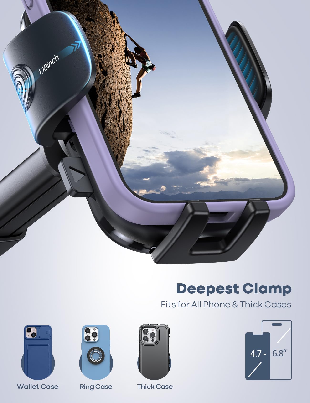 Foto 3 pulgar | Soporte De Teléfono De Coche Lamicall Ultra Con Succión De 32 Kg Para Iphone - Venta Internacional.