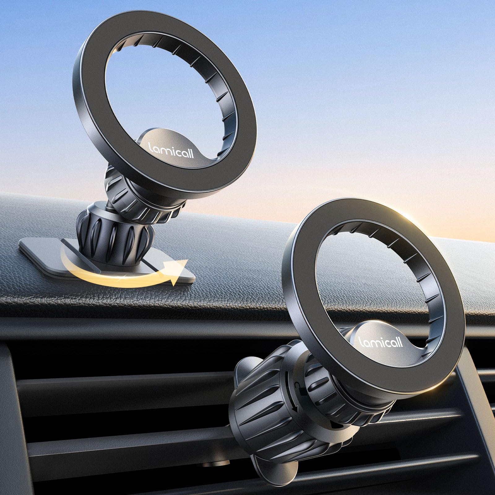 Soporte De Coche Lamicall Para Teléfono Magsafe Con 20 Imanes N55 - Venta Internacional.