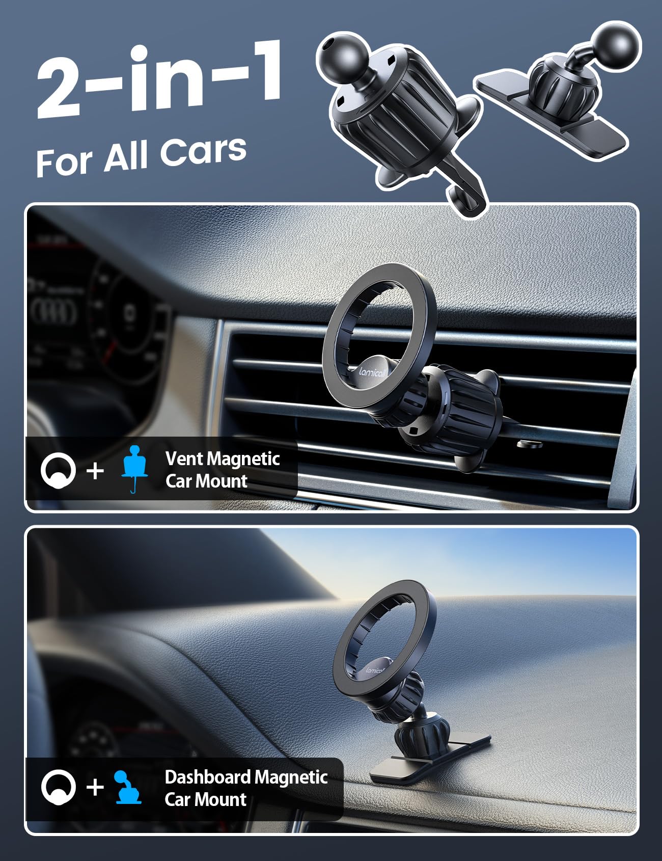 Foto 3 pulgar | Soporte De Coche Lamicall Para Teléfono Magsafe Con 20 Imanes N55 - Venta Internacional.