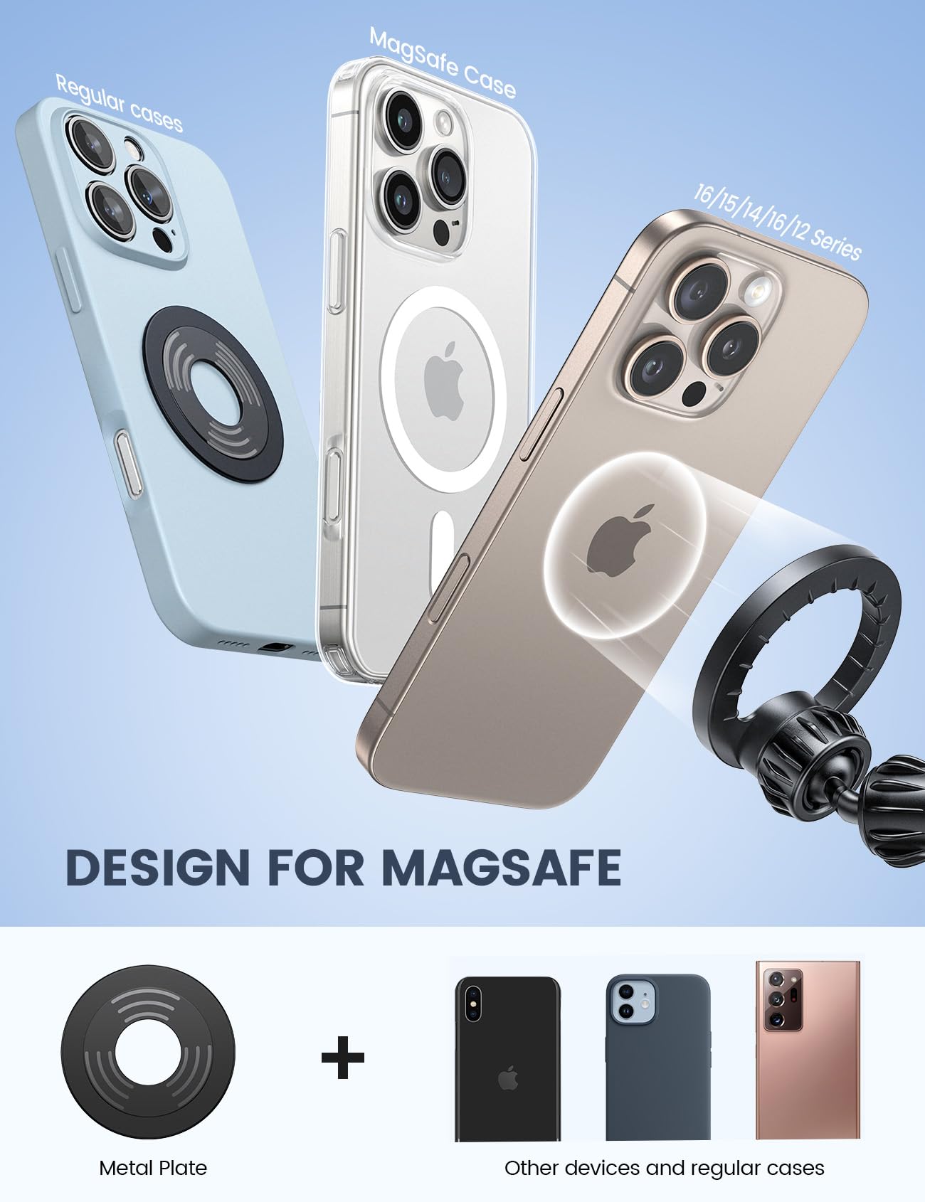 Foto 5 pulgar | Soporte De Coche Lamicall Para Teléfono Magsafe Con 20 Imanes N55 - Venta Internacional.