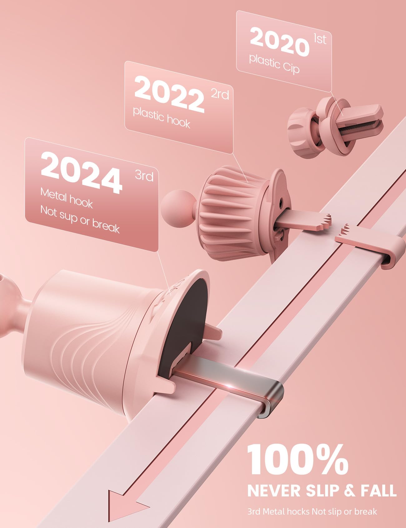 Foto 7 pulgar | Soporte Para Teléfono De Coche Lamicall 2025, Pinza Más Ancha, Ventilación, Rosa - Venta Internacional.