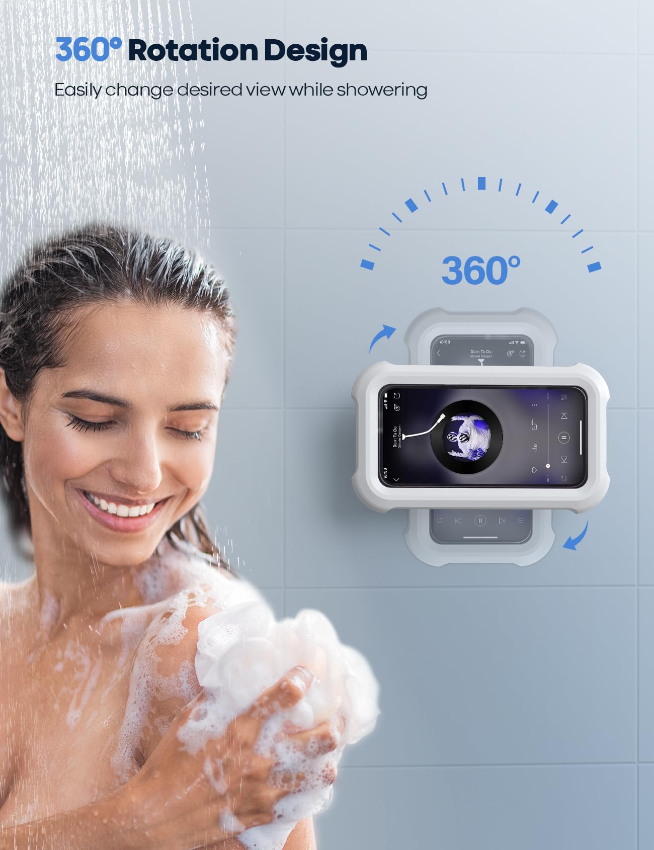 Foto 2 | Soporte De Teléfono De Ducha Lamicall Impermeable Para Teléfonos Móviles De 4 A 7 - Venta Internacional.