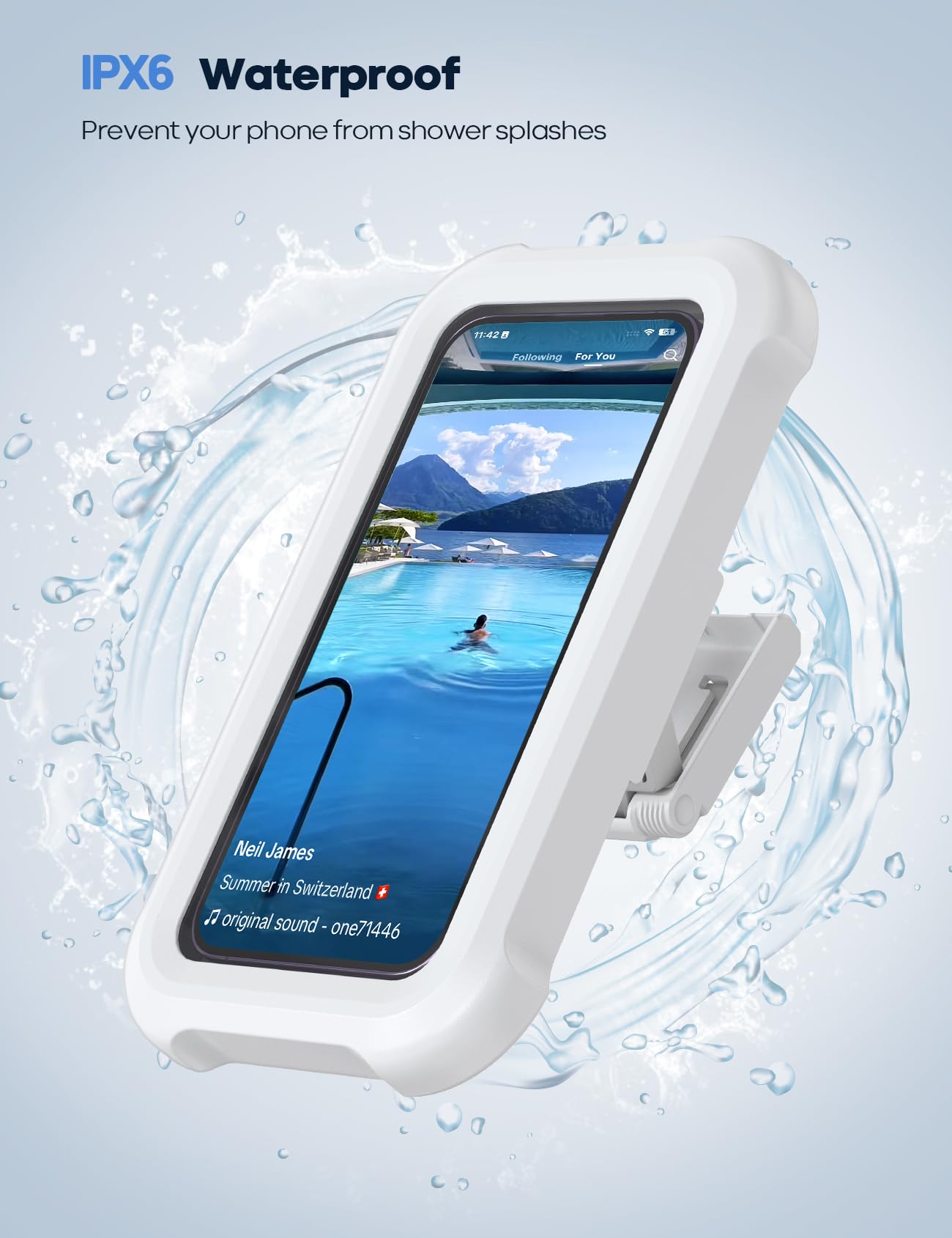 Foto 4 pulgar | Soporte De Teléfono De Ducha Lamicall Impermeable Para Teléfonos Móviles De 4 A 7 - Venta Internacional.