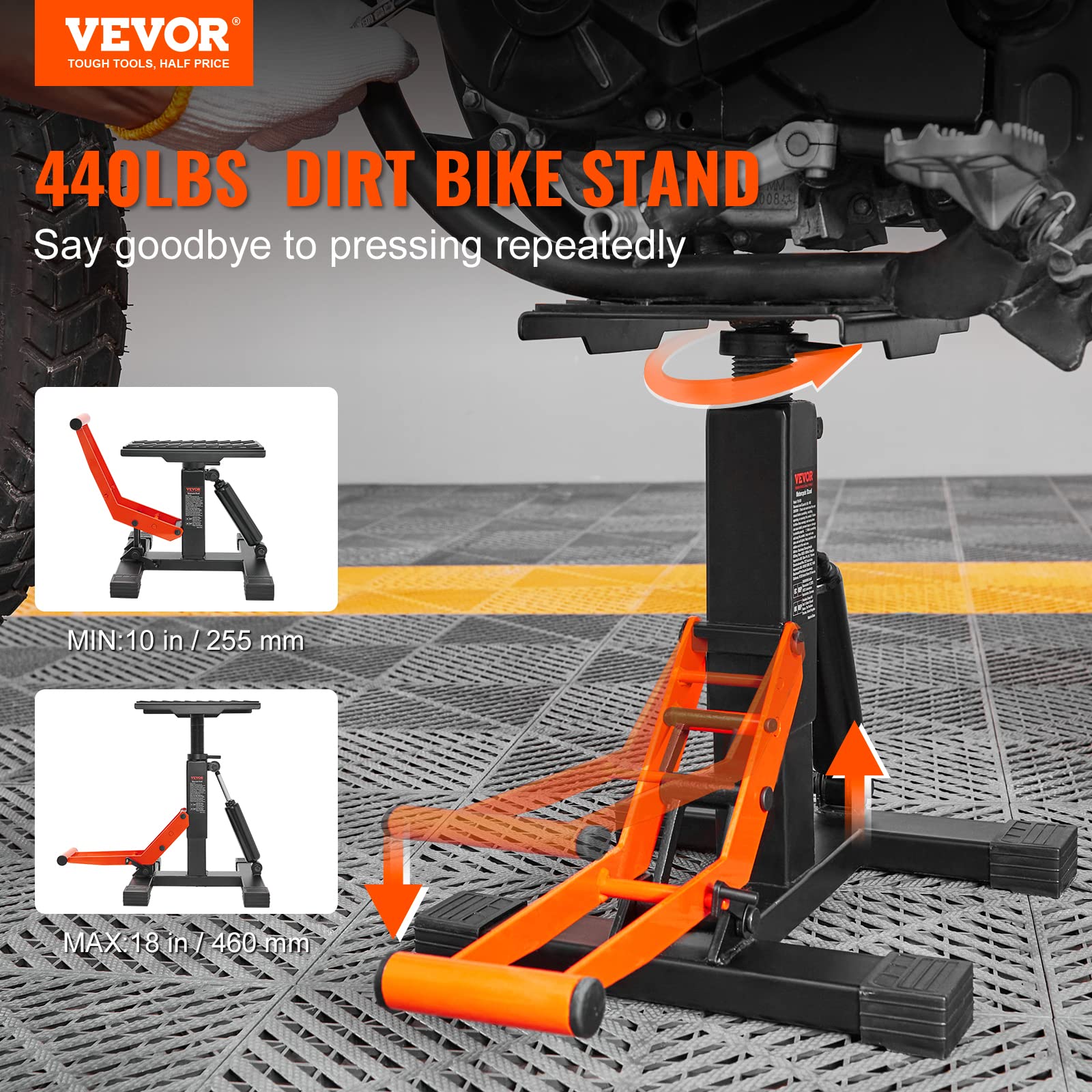 Foto 3 pulgar | Soporte Elevador Para Motos De Cross Vevor, 200 Kg De Capacidad, Funcionamiento Hidráulico - Venta Internacional.
