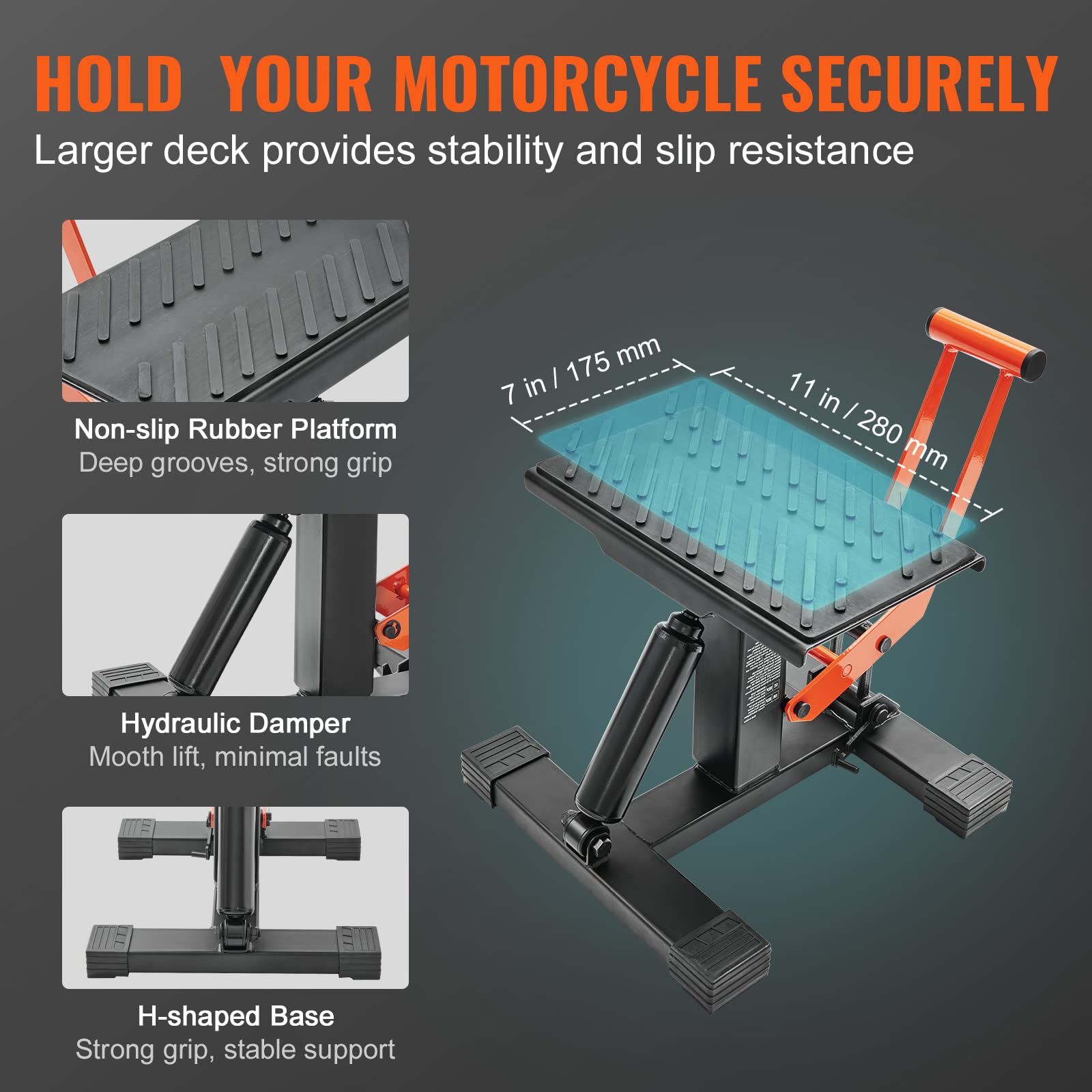 Foto 4 pulgar | Soporte Elevador Para Motos De Cross Vevor, 200 Kg De Capacidad, Funcionamiento Hidráulico - Venta Internacional.