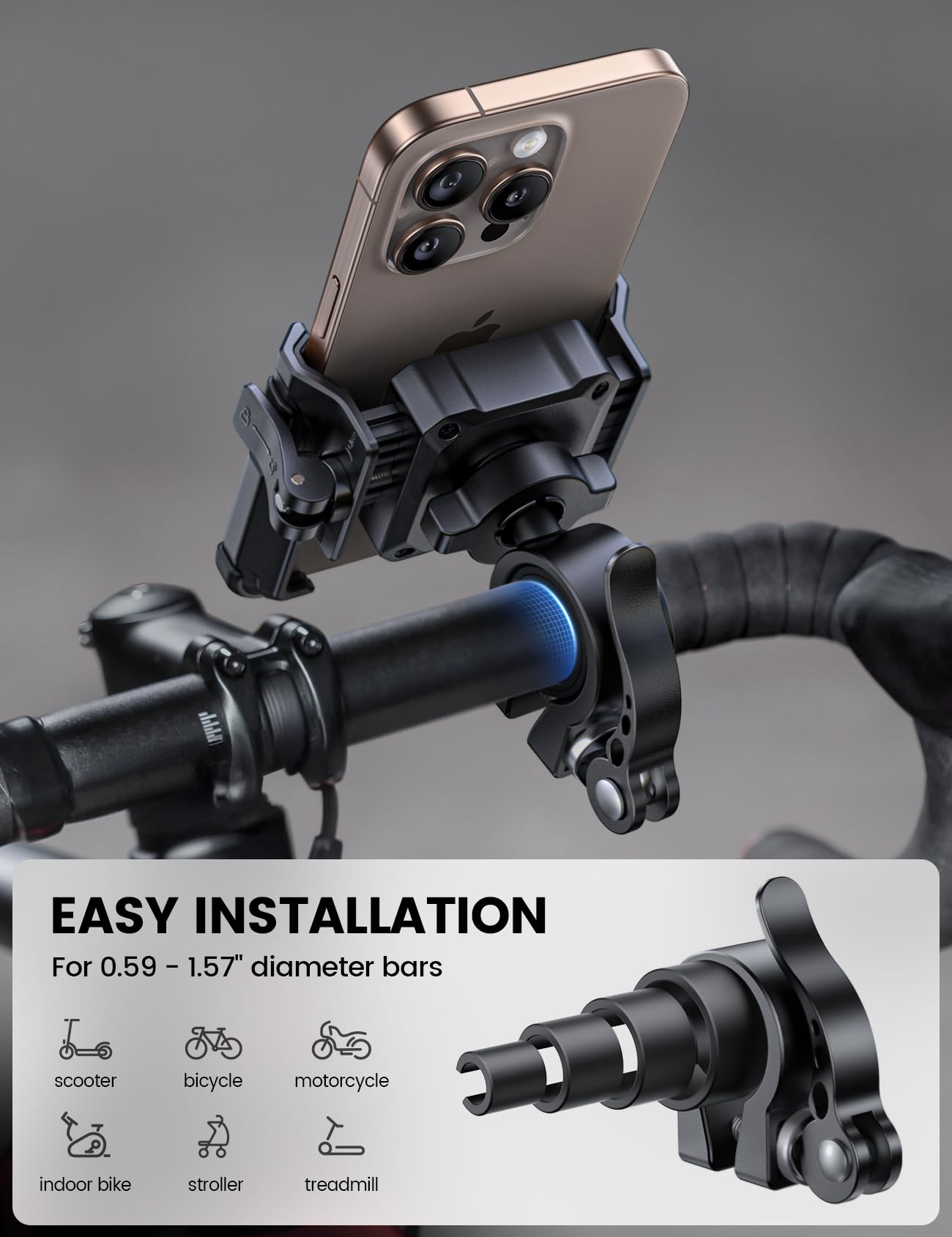Foto 7 pulgar | Soporte De Teléfono Para Bicicleta Lamicall Para Iphone Galaxy - Venta Internacional.