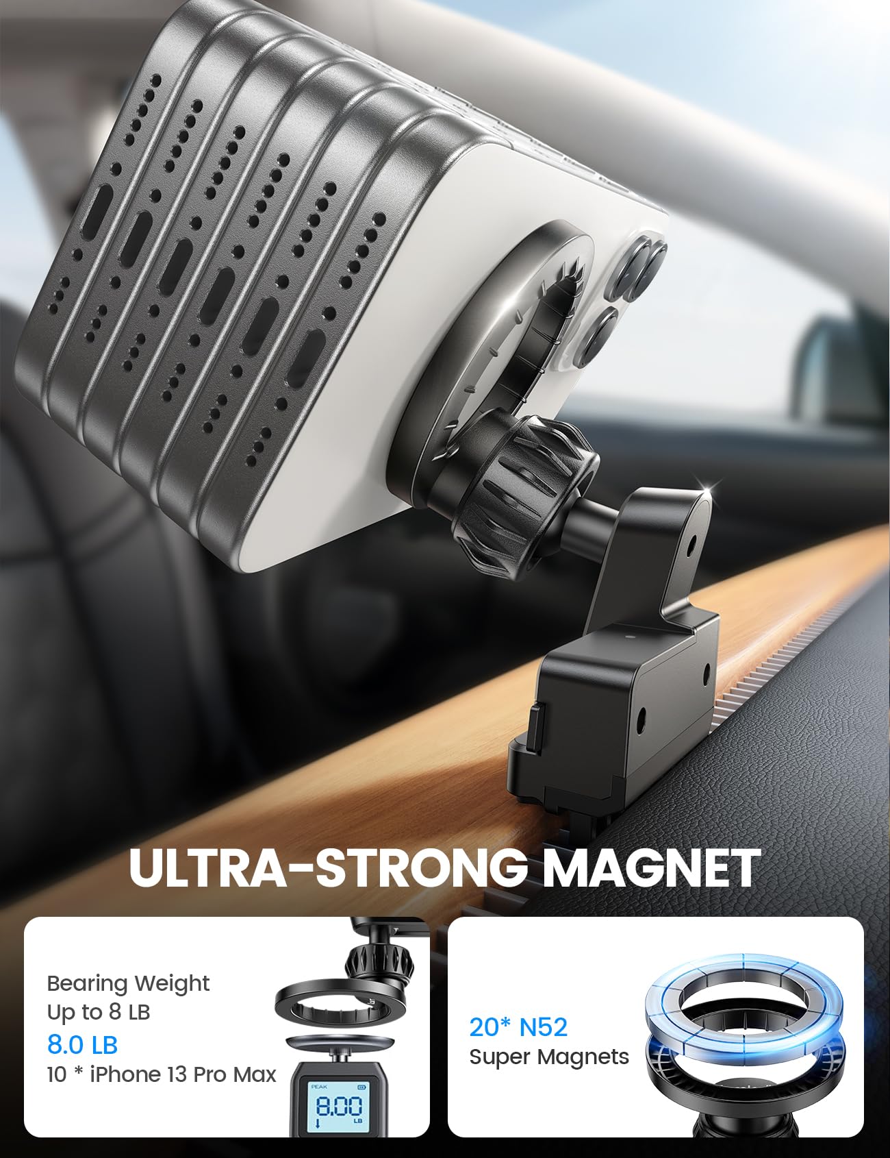 Foto 7 pulgar | Soporte De Teléfono Lamicall Para Tesla Model 3 Y Con Imán - Venta Internacional.