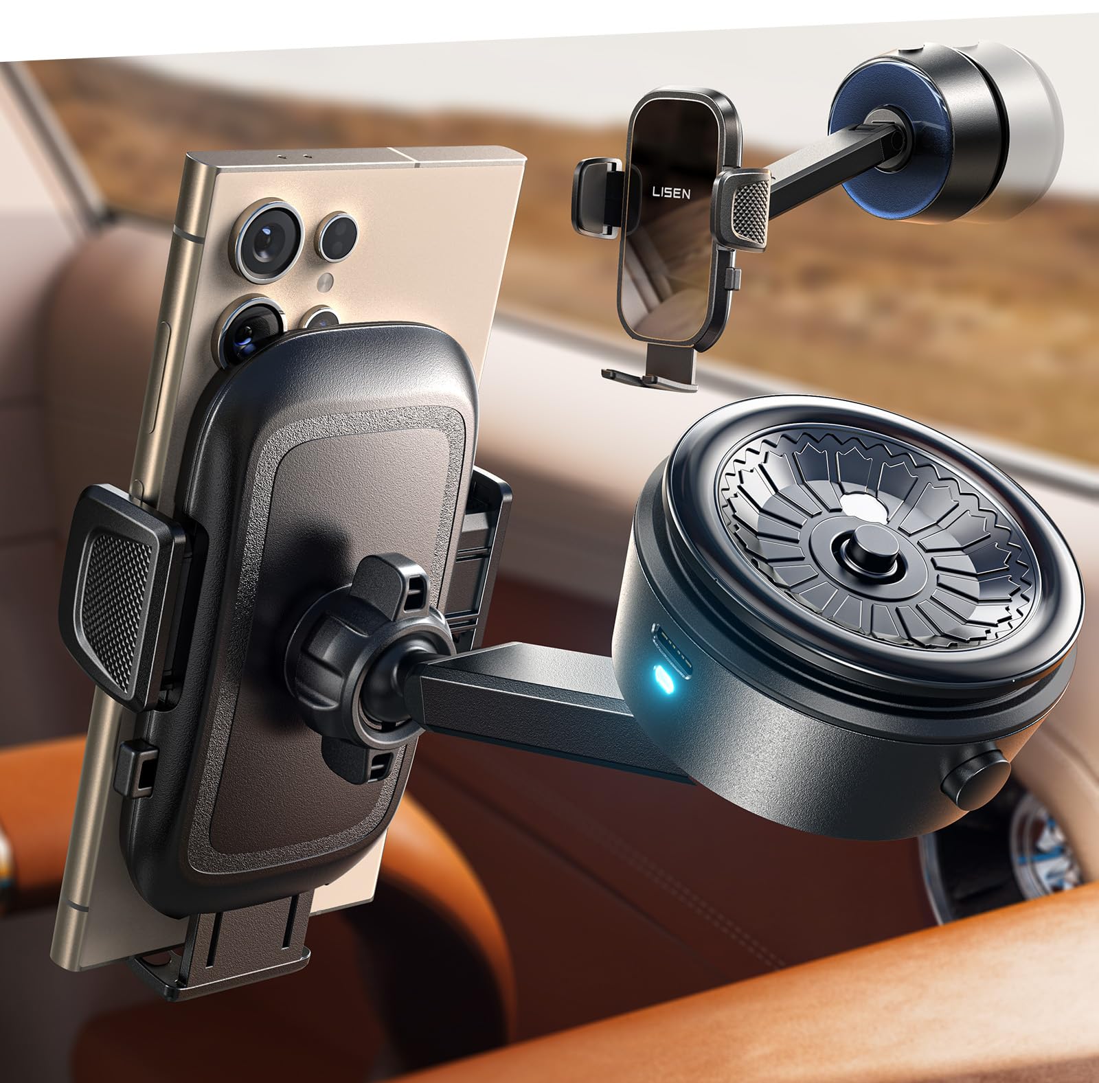 Soporte Para Teléfono De Coche, Ventosa Eléctrica Lisen Para Iphone - Venta Internacional.