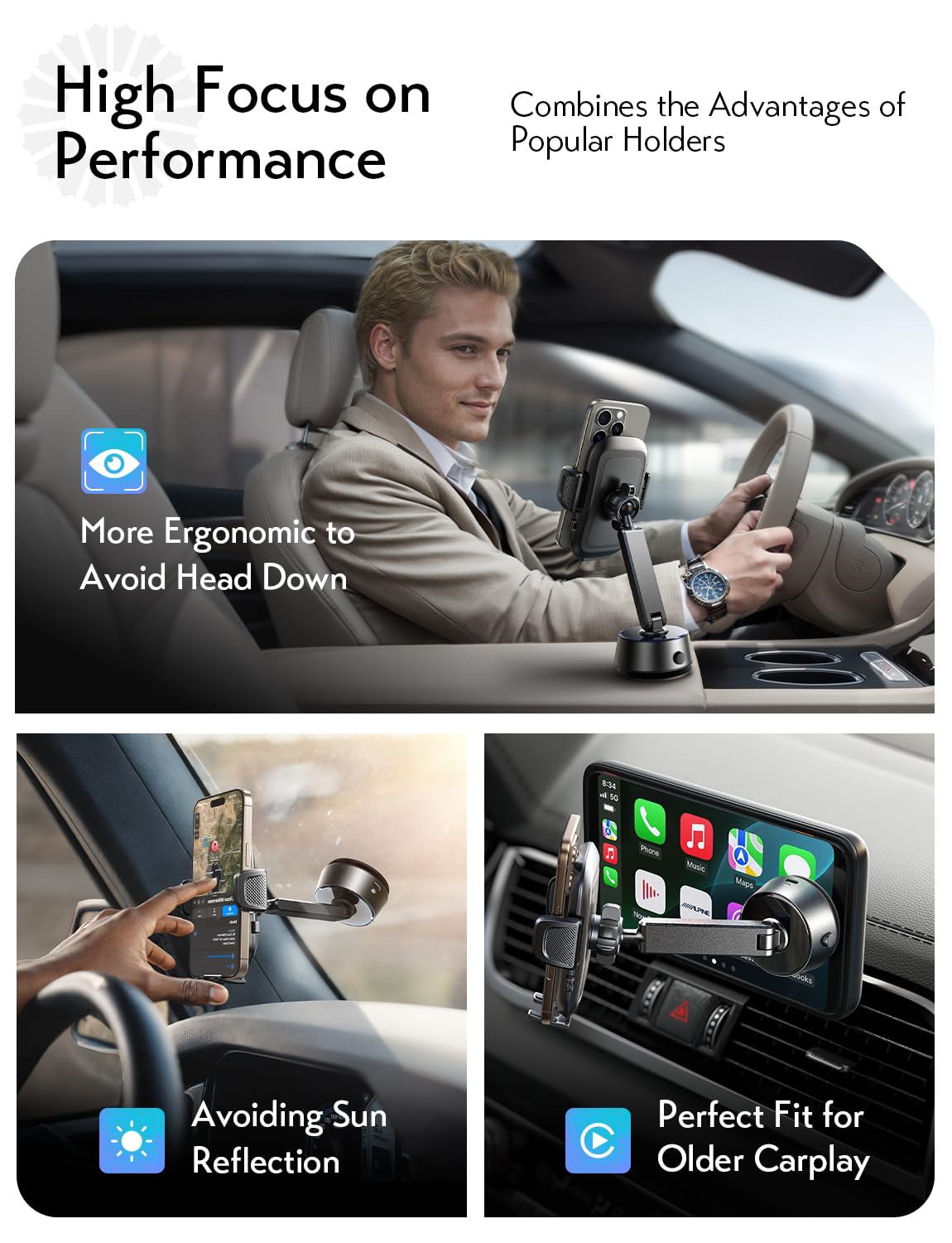 Foto 4 pulgar | Soporte Para Teléfono De Coche, Ventosa Eléctrica Lisen Para Iphone - Venta Internacional.