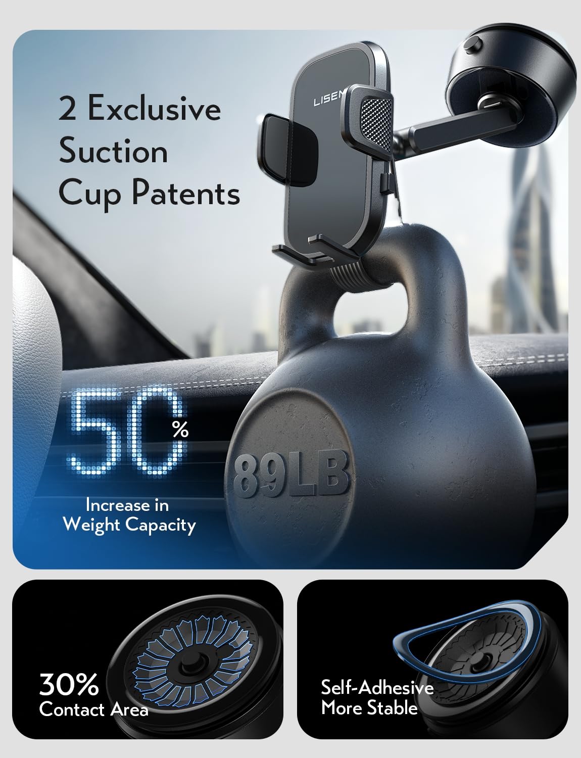 Foto 5 pulgar | Soporte Para Teléfono De Coche, Ventosa Eléctrica Lisen Para Iphone - Venta Internacional.