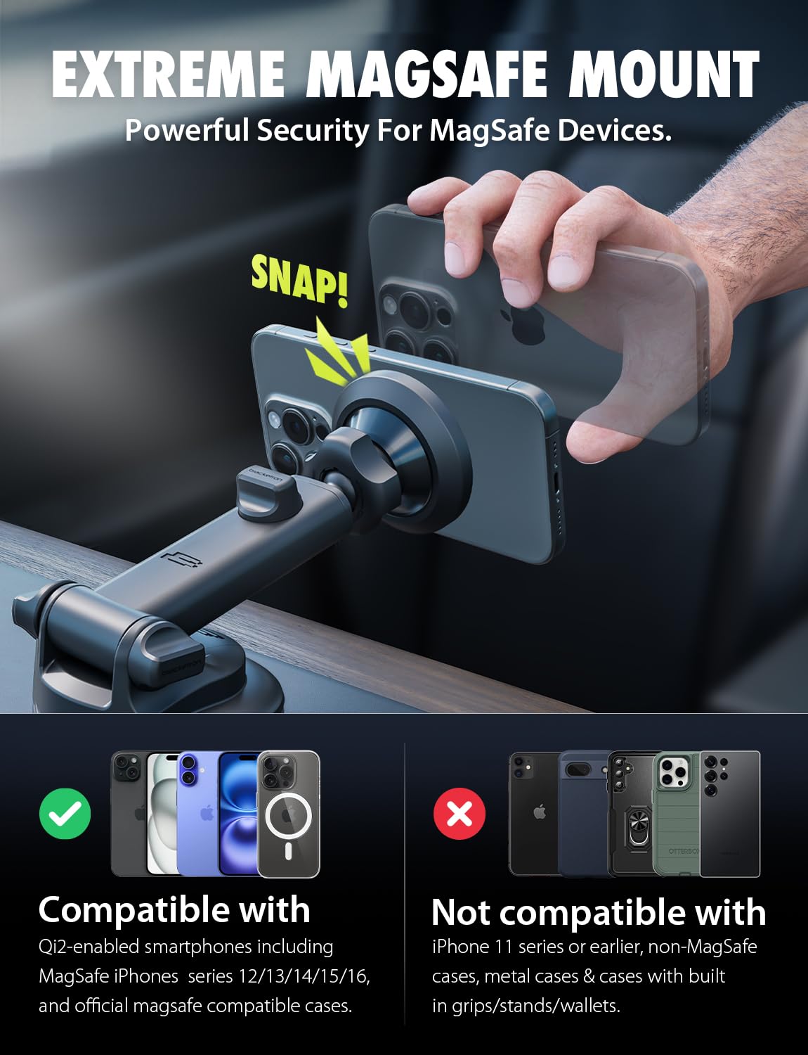 Foto 3 pulgar | Soporte Magnético Para Coche Magalign Pro Extend Magalign Para Iphone - Venta Internacional.
