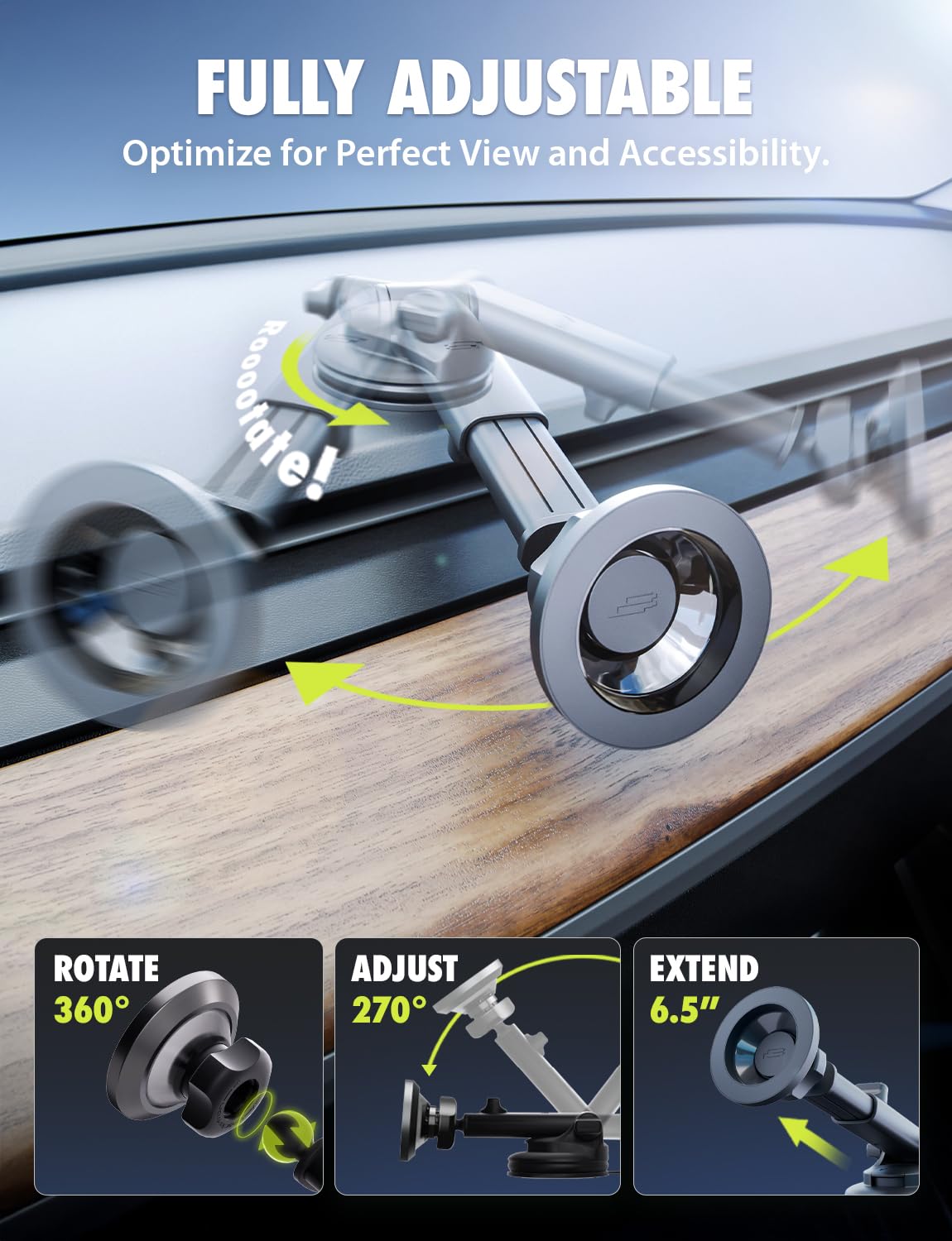 Foto 5 pulgar | Soporte Magnético Para Coche Magalign Pro Extend Magalign Para Iphone - Venta Internacional.