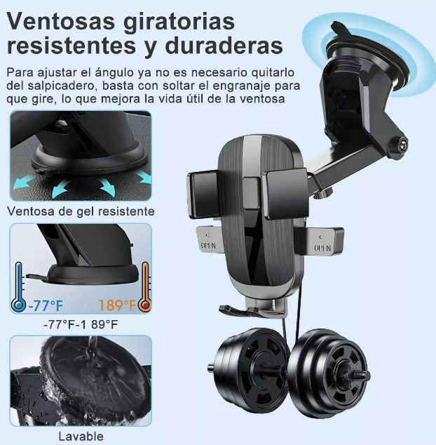 Foto 4 pulgar | Soporte Xtellar Para Celular Coche, Porta Celular Carro 3en1 Estable
