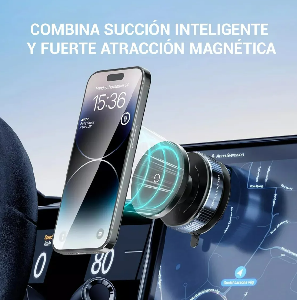 Foto 5 pulgar | Soporte Xtellar Para Celular Automóvil Succión Magnético Blanco