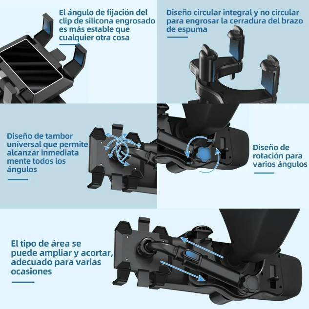 Foto 3 pulgar | Soporte Xtellar Para Teléfono Espejo Retrovisor Portacelulares